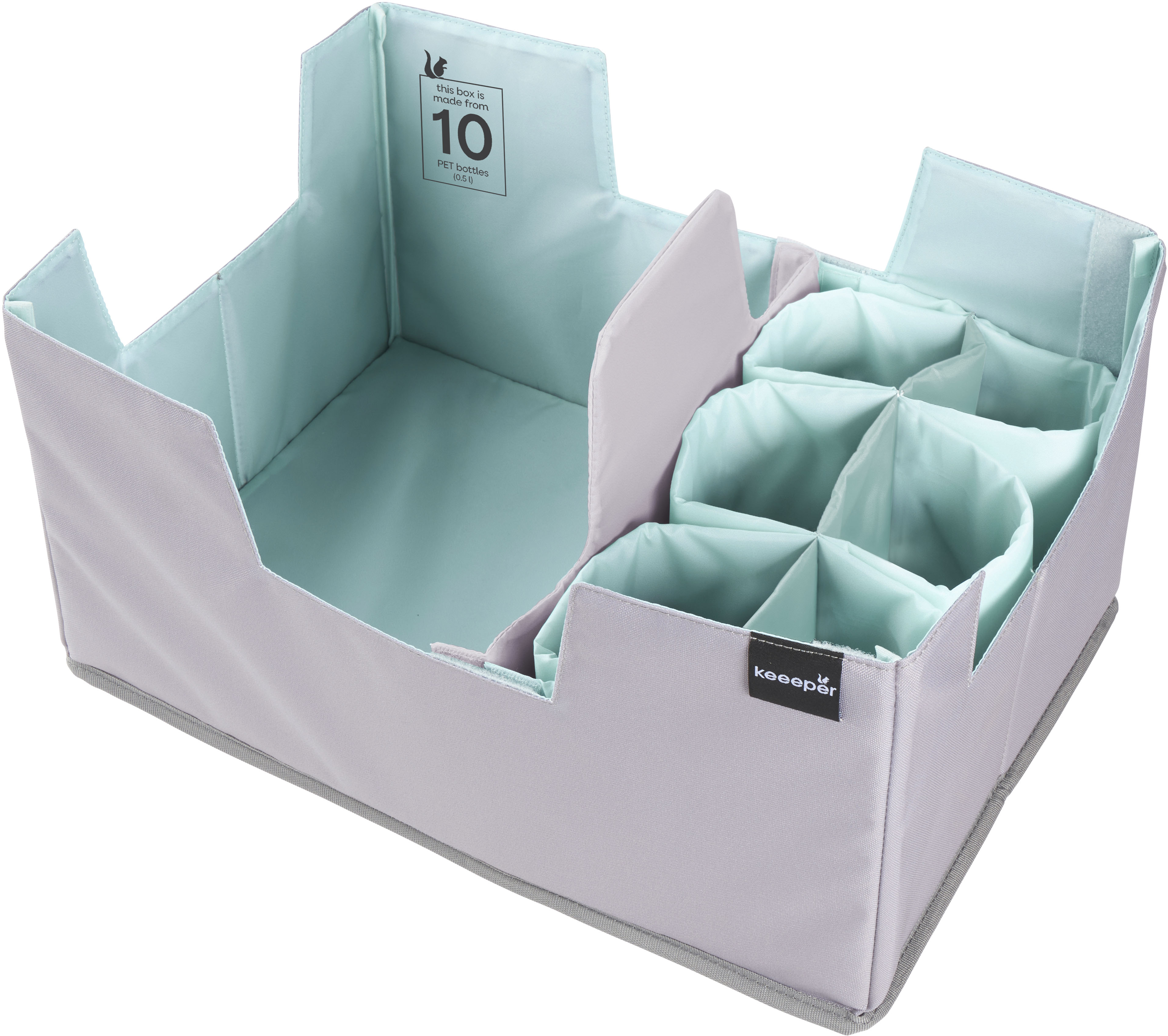 KEEEPER Faltbox "nea, faltbarer Einkaufsorganizer für Klappboxen", B:42cm H:22,5cm T:29,5cm, blau, Aufbewahrungsboxen, aus recycelten PET-Flaschen