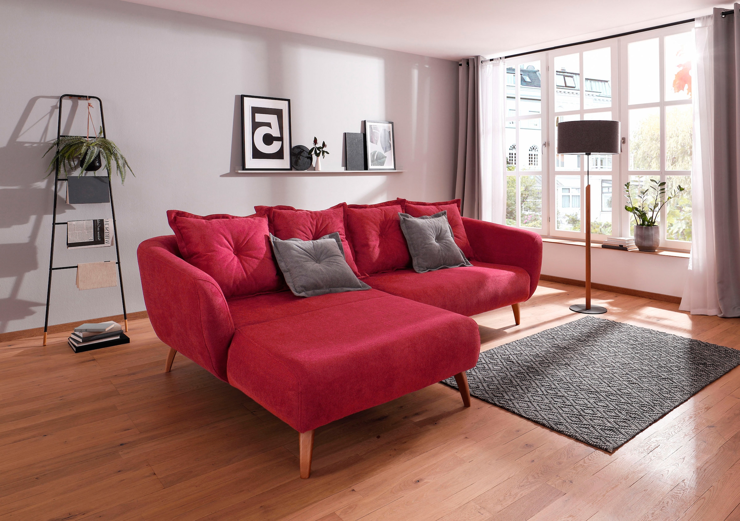 Home affaire Ecksofa "Baggio formschöne Polsterecke, bequem, Breite 277cm, günstig online kaufen