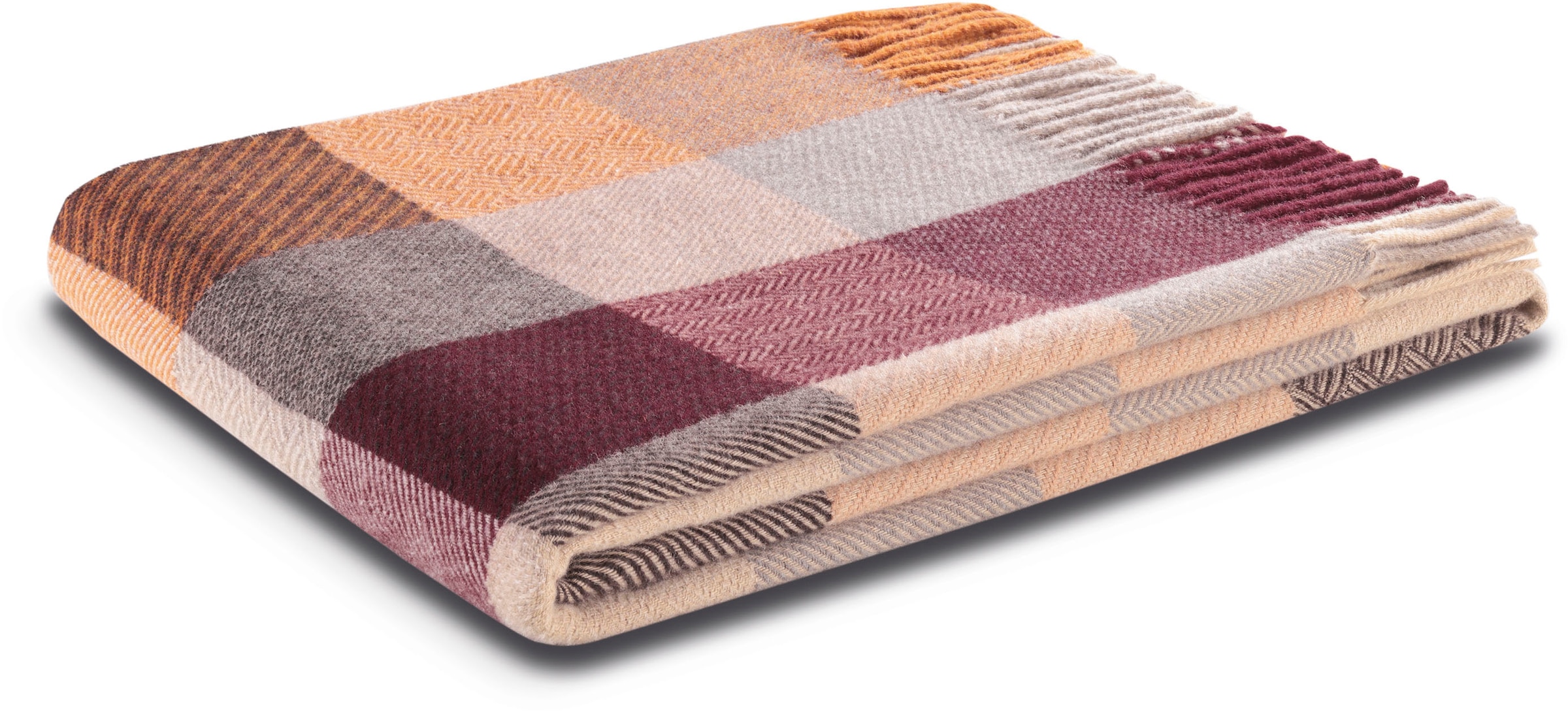 Biederlack Plaid "Shades mit hochwertigen Fransen" filigrane Strukturoptik günstig online kaufen