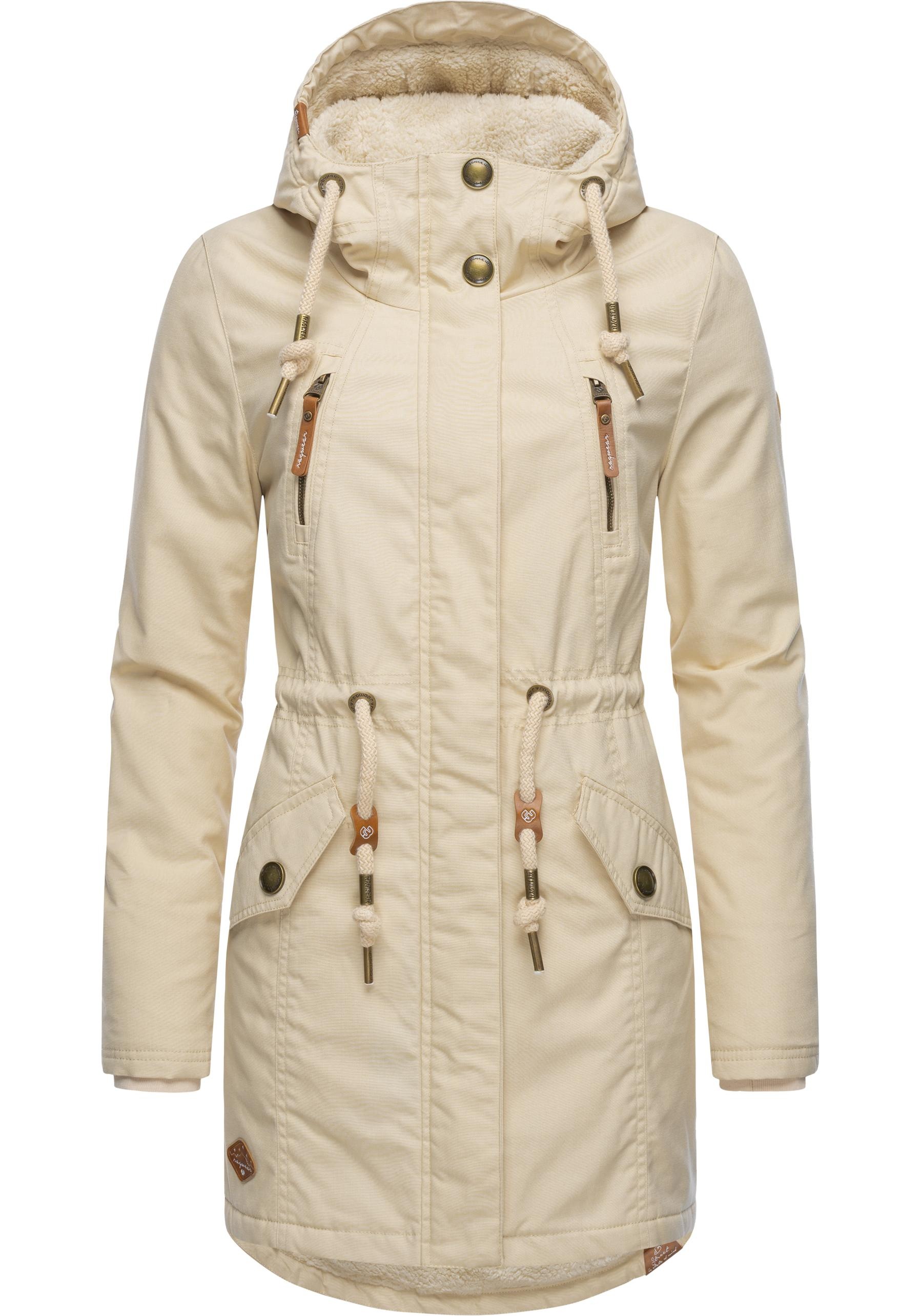 Ragwear Wintermantel »Elsie«, stylischer Winterparka mit Kapuze und Teddyfleece