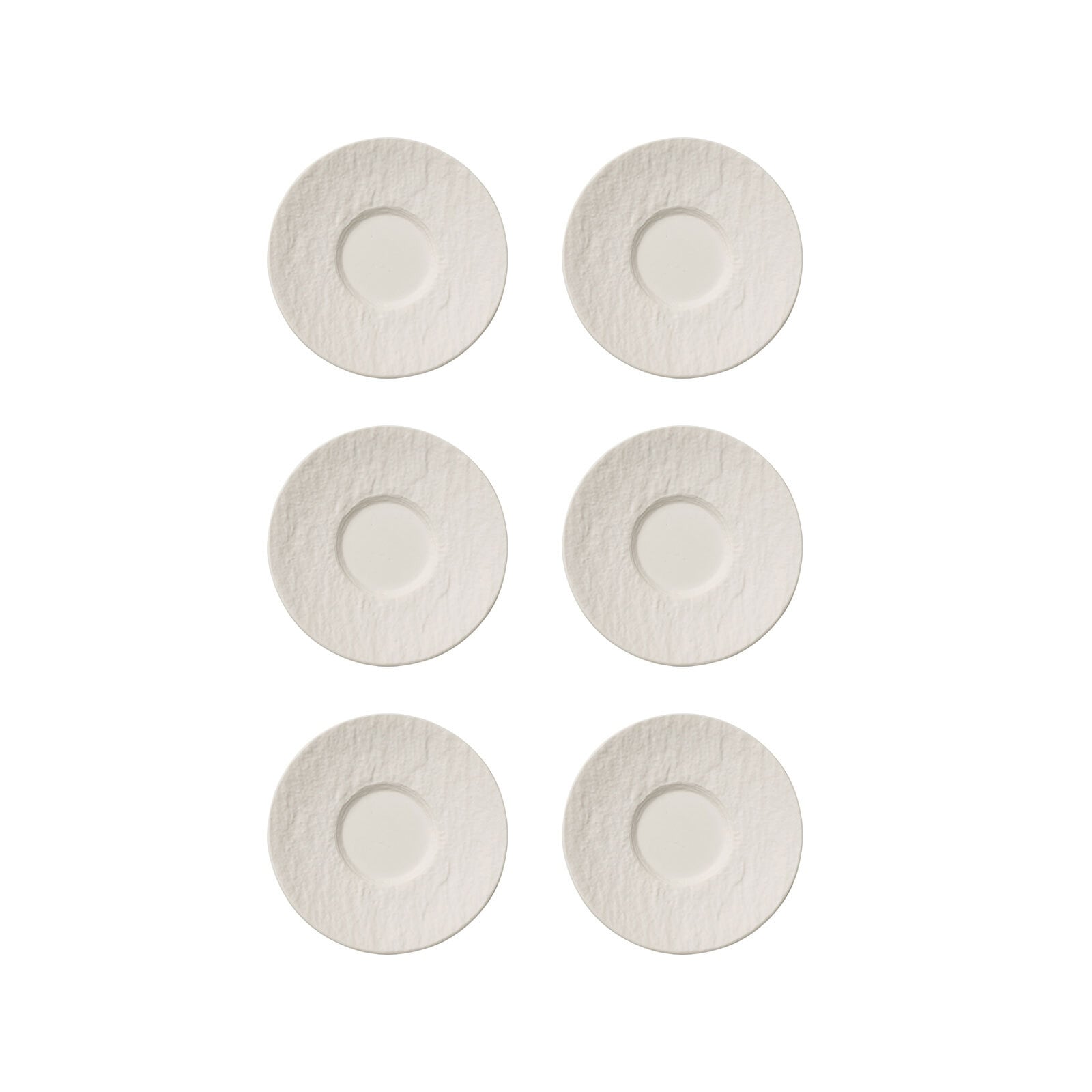 Villeroy & Boch Untertasse "Espressountertasse Manufacture Rock Ø 12,1 cm 6er Set weiß"