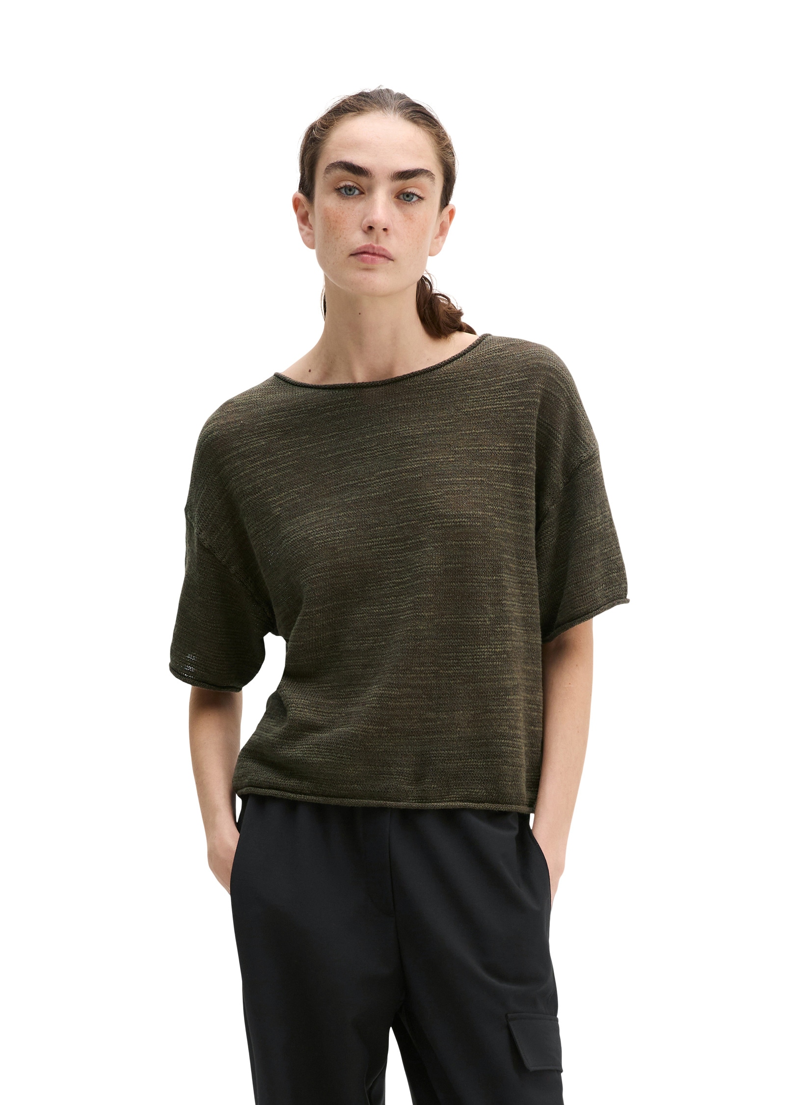 Marc OPolo Strickpullover "aus Leinen-Baumwolle-Mix"