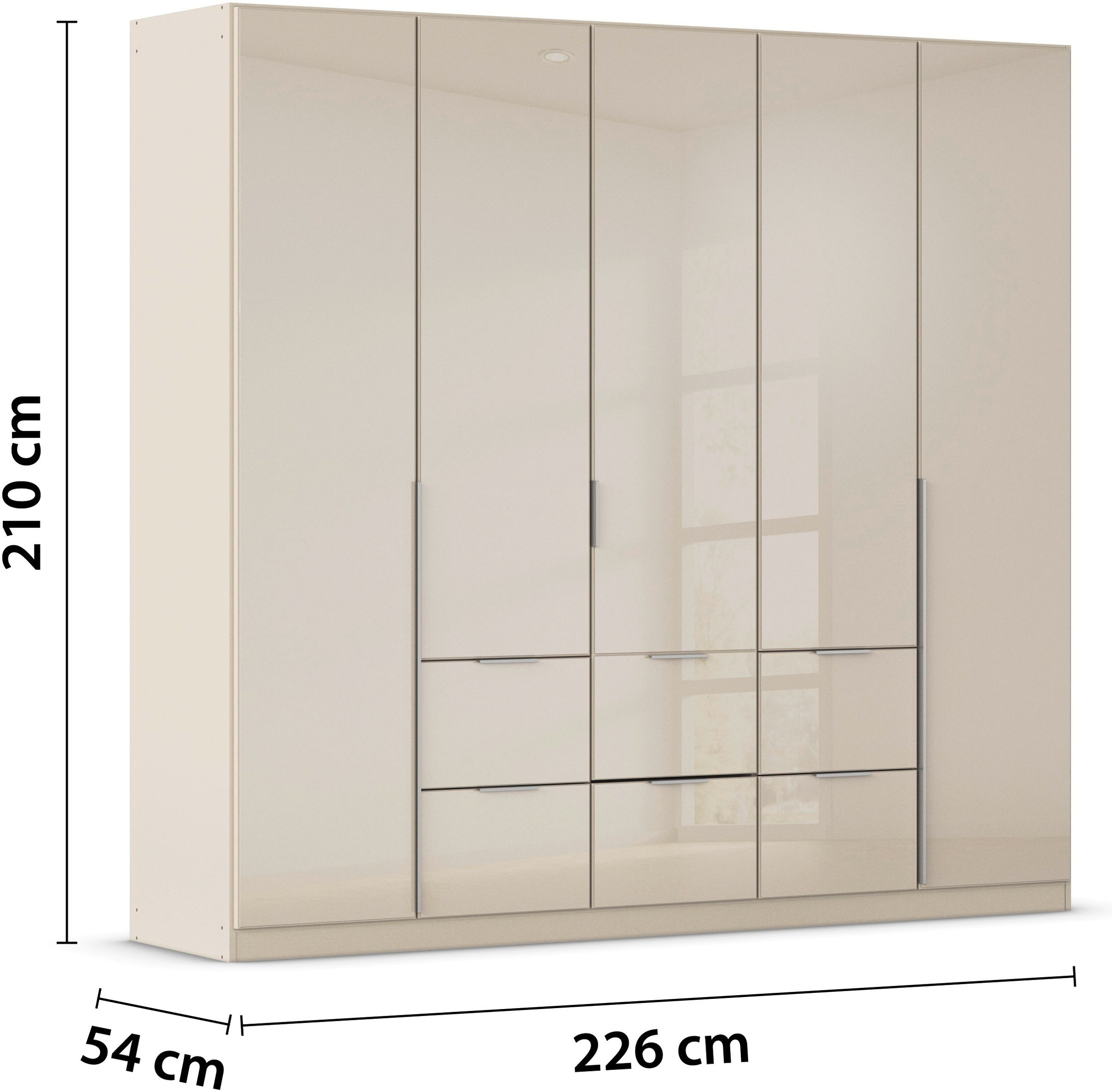 rauch Drehtürenschrank »Kleiderschrank Kleiderschränke Schrank Garderobe AGORDO mit Glasfront«, mit Außenschubkästen, in 6 Breiten und 2 Höhen MADE IN GERMANY