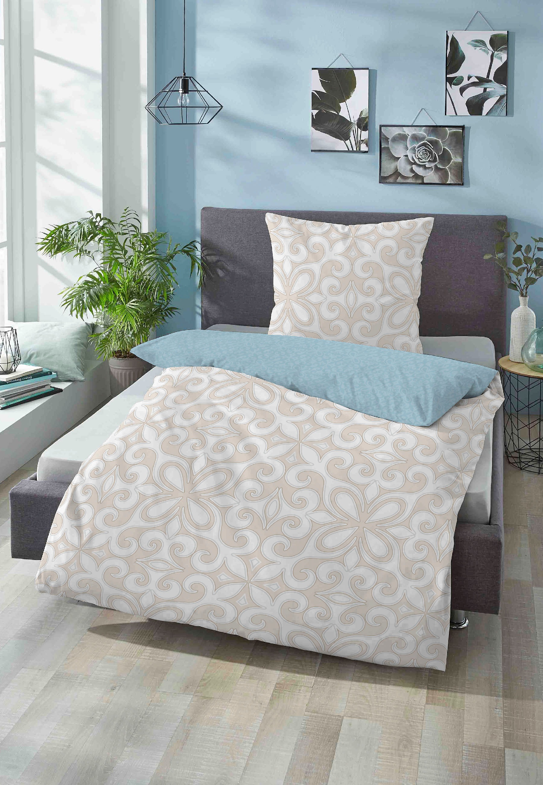 Biberna Wendebettwäsche "Lotta" 2 Stk. hautfreundlich, kühlend, mit Reißver günstig online kaufen