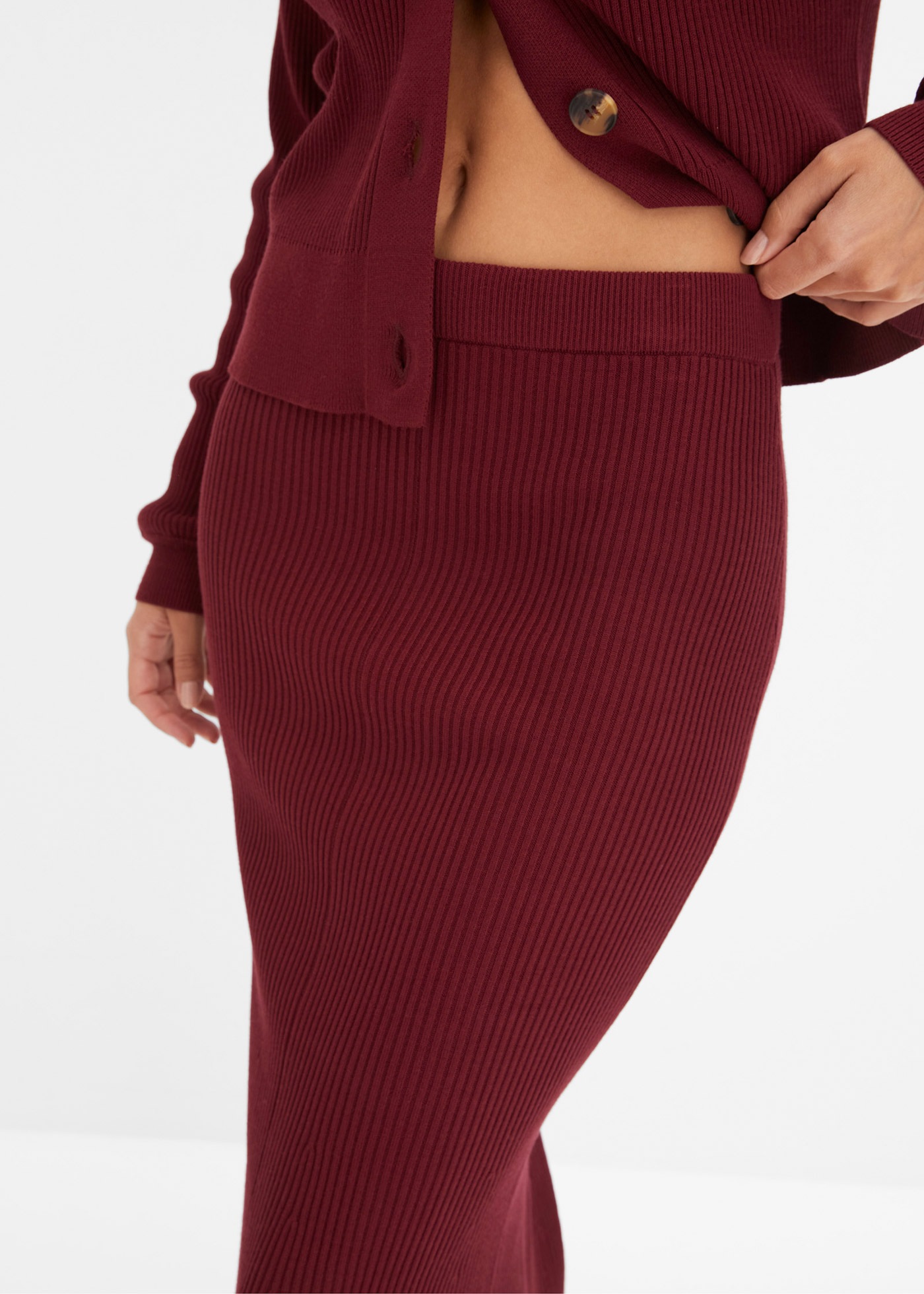 Thumbnail - bonprix Strickrock aus Viskosemischung, körpernahe Passform, unifarben, mit Gummizug