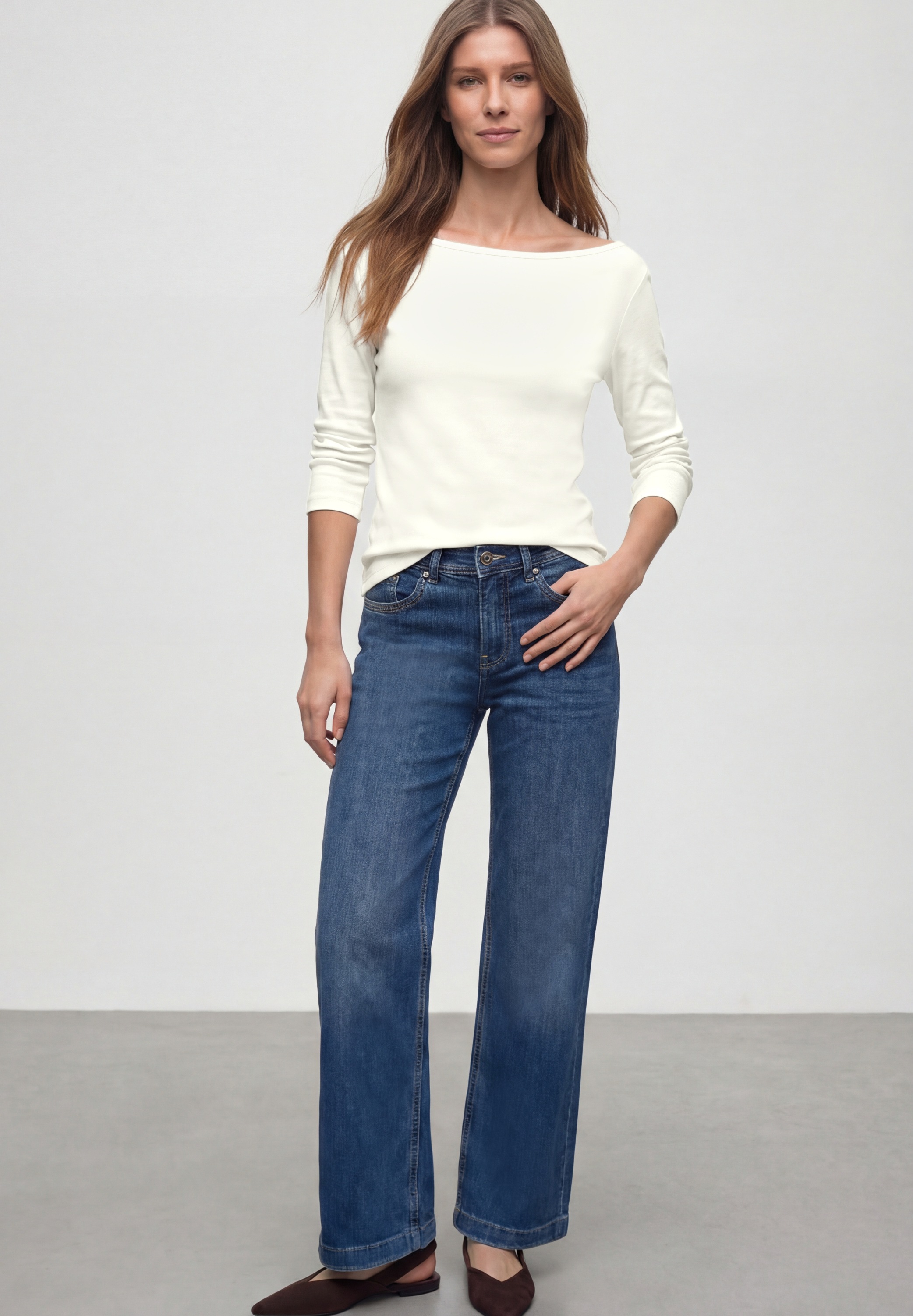 STREET ONE 3/4-Arm-Shirt aus Baumwolle mit Stretchante