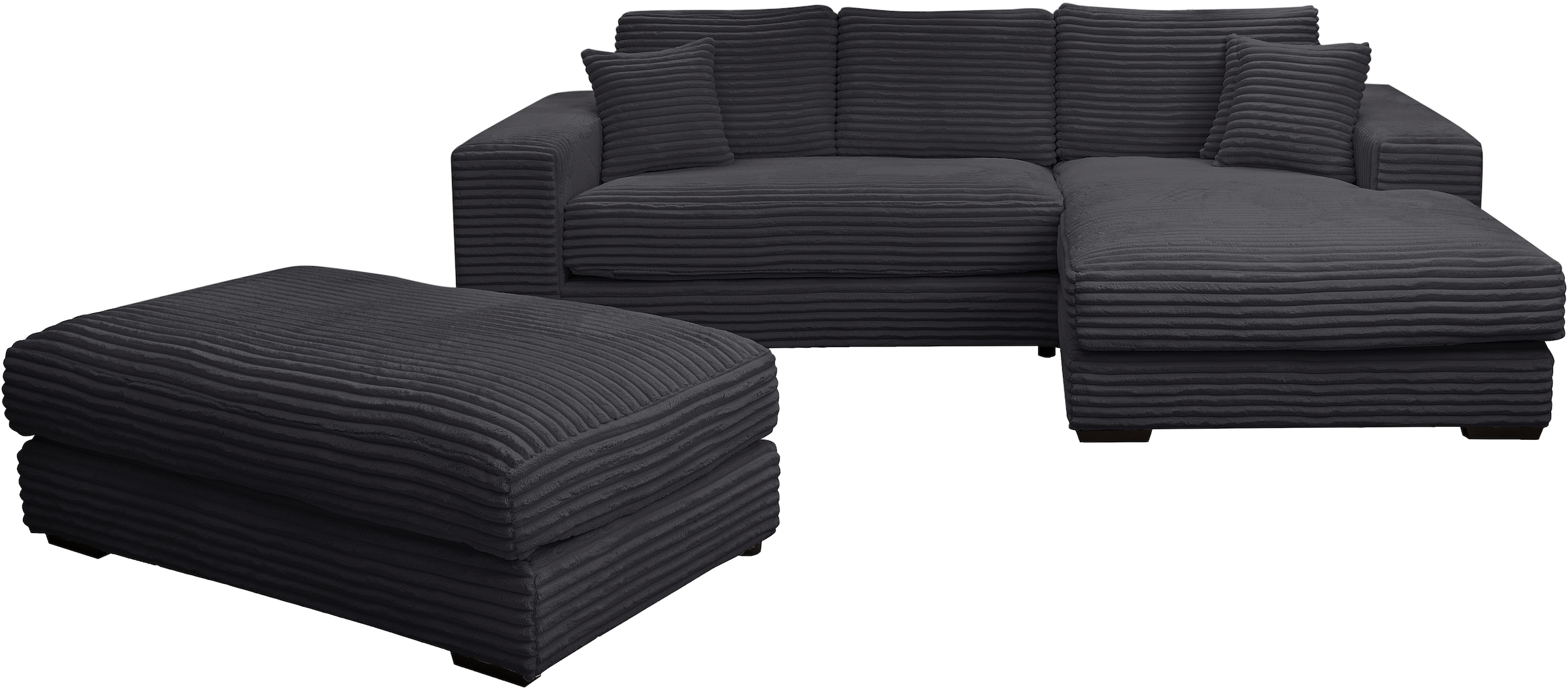 WERK2 Polstergarnitur "Eden L-Form + Hocker. Mega Couch Breite 286cm, Cord" günstig online kaufen