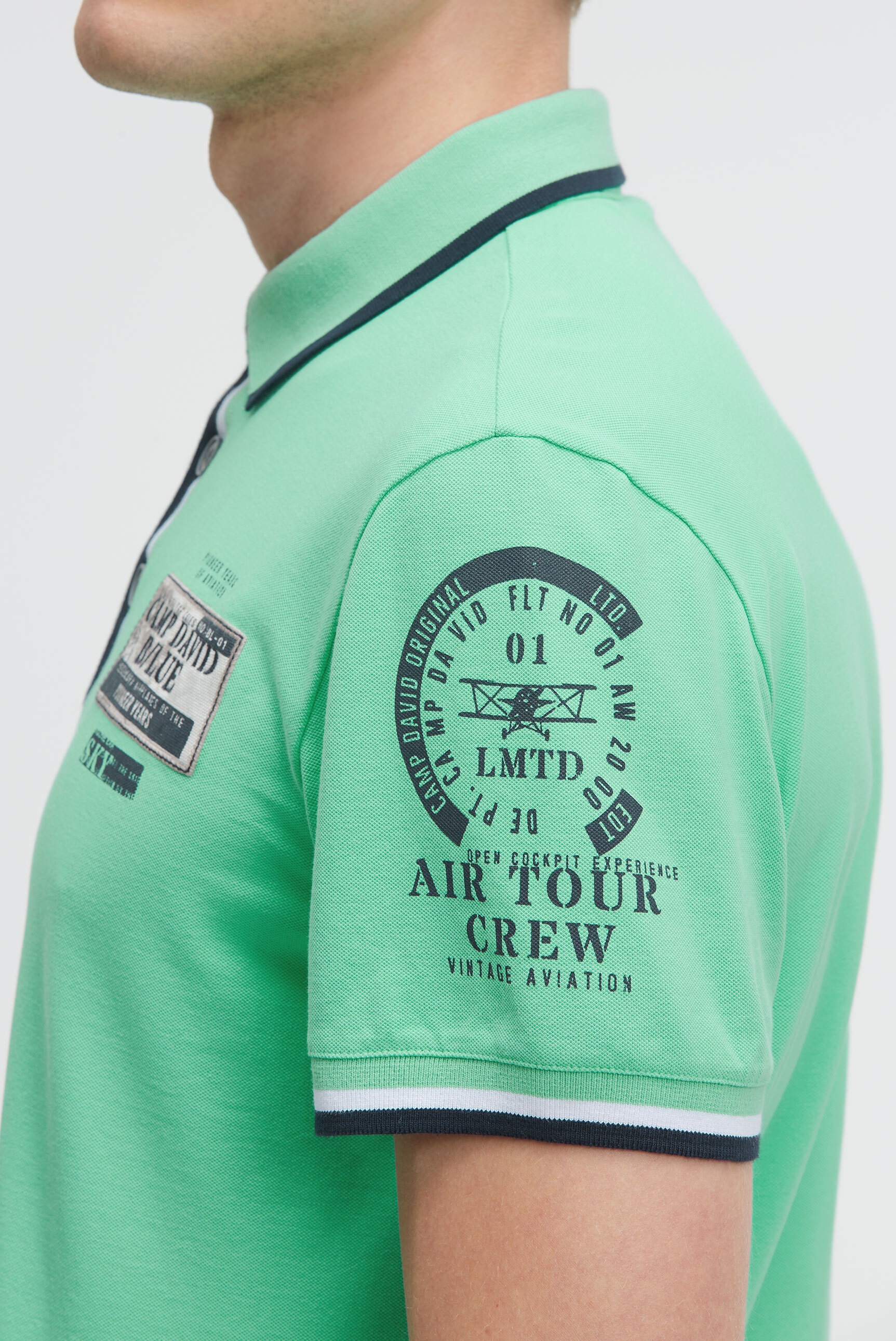 CAMP DAVID Poloshirt mit Kontrastnähten