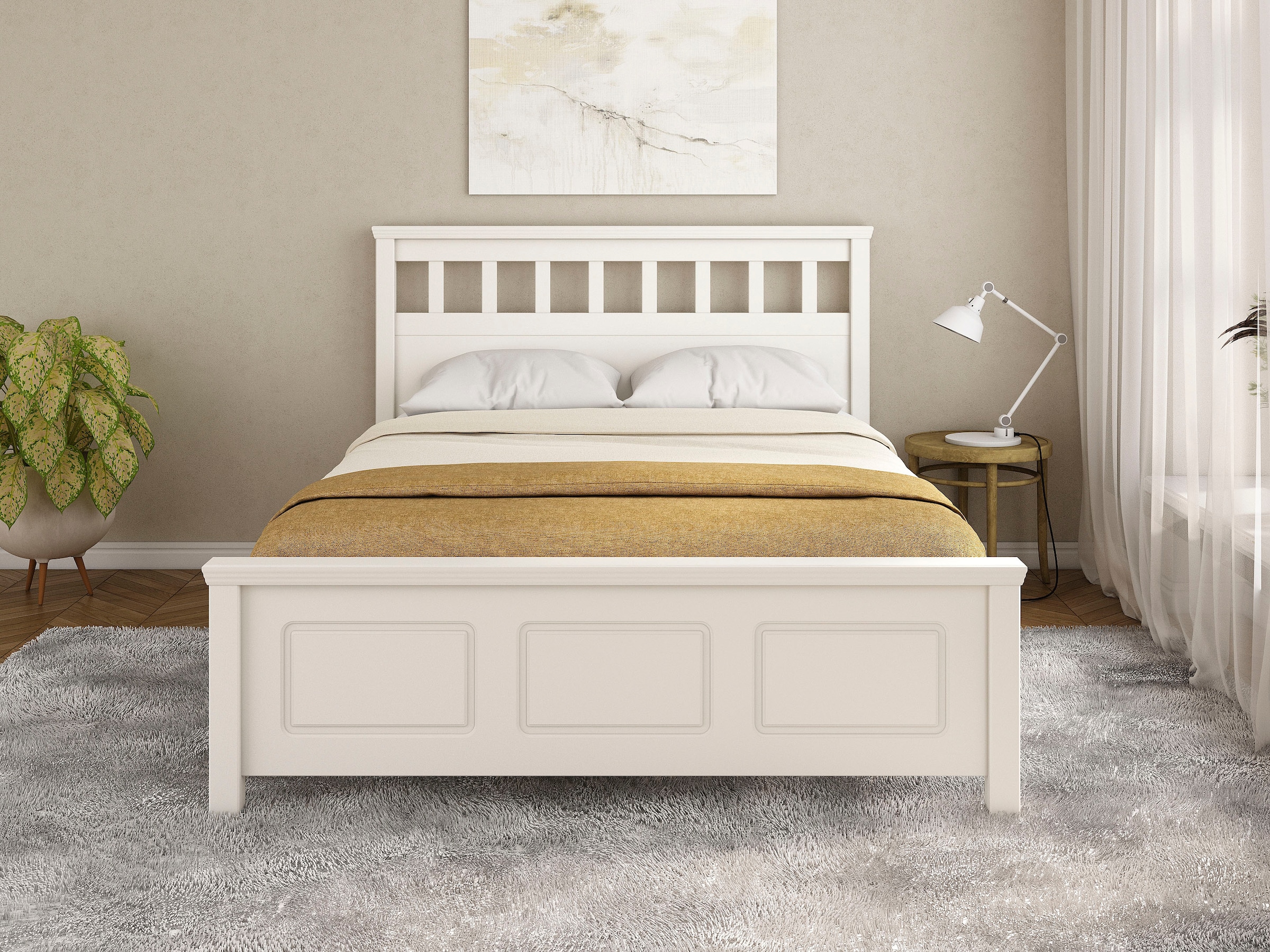OTTO home Bett »Tillian, Bettgestell, Doppelbett, Bettkasten optional, Made in EU« B/T/H: 149,6/213,1/230,8 cm,  aus massiver Kiefer in Kombination mit MDF, FSC®, inklusive Lattnerost