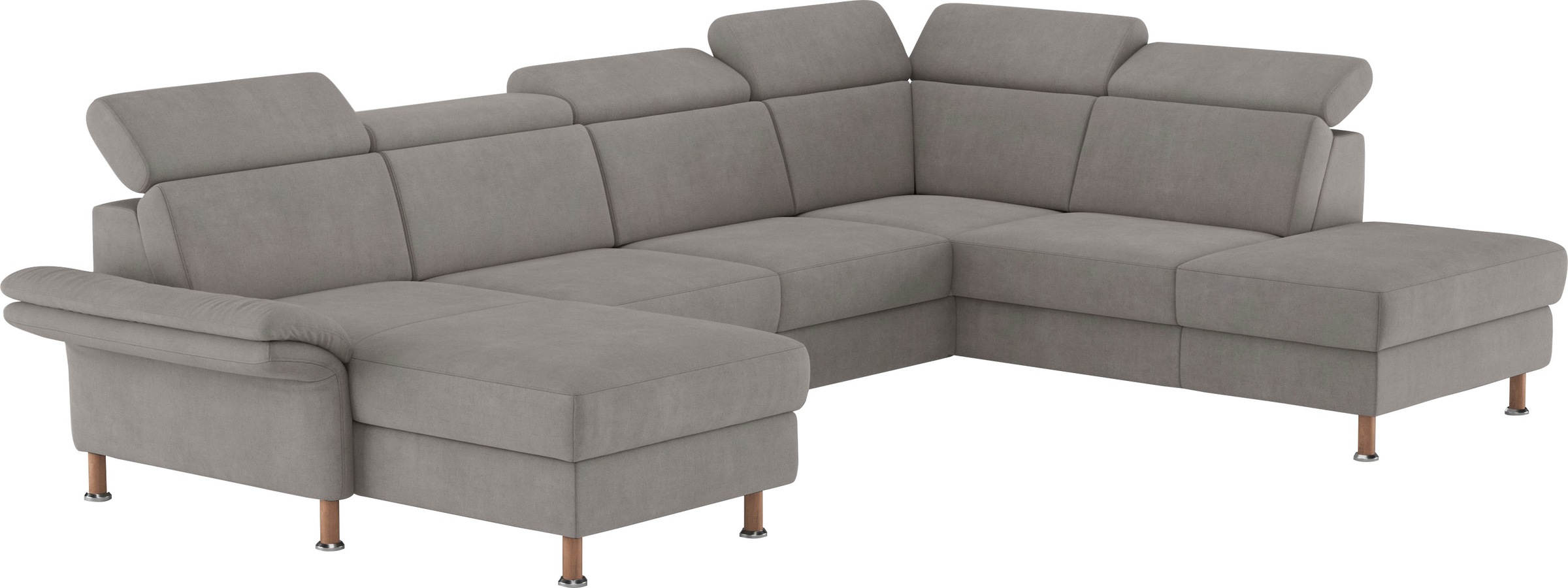 Wohnlandschaft HOME AFFAIRE "Calypso U-Form", grau, B:334cm H:85cm T:227cm, 100%Polyester, Sofas, Wohnlandschaft, wahlweise mit motorischer Relaxfunktion 2