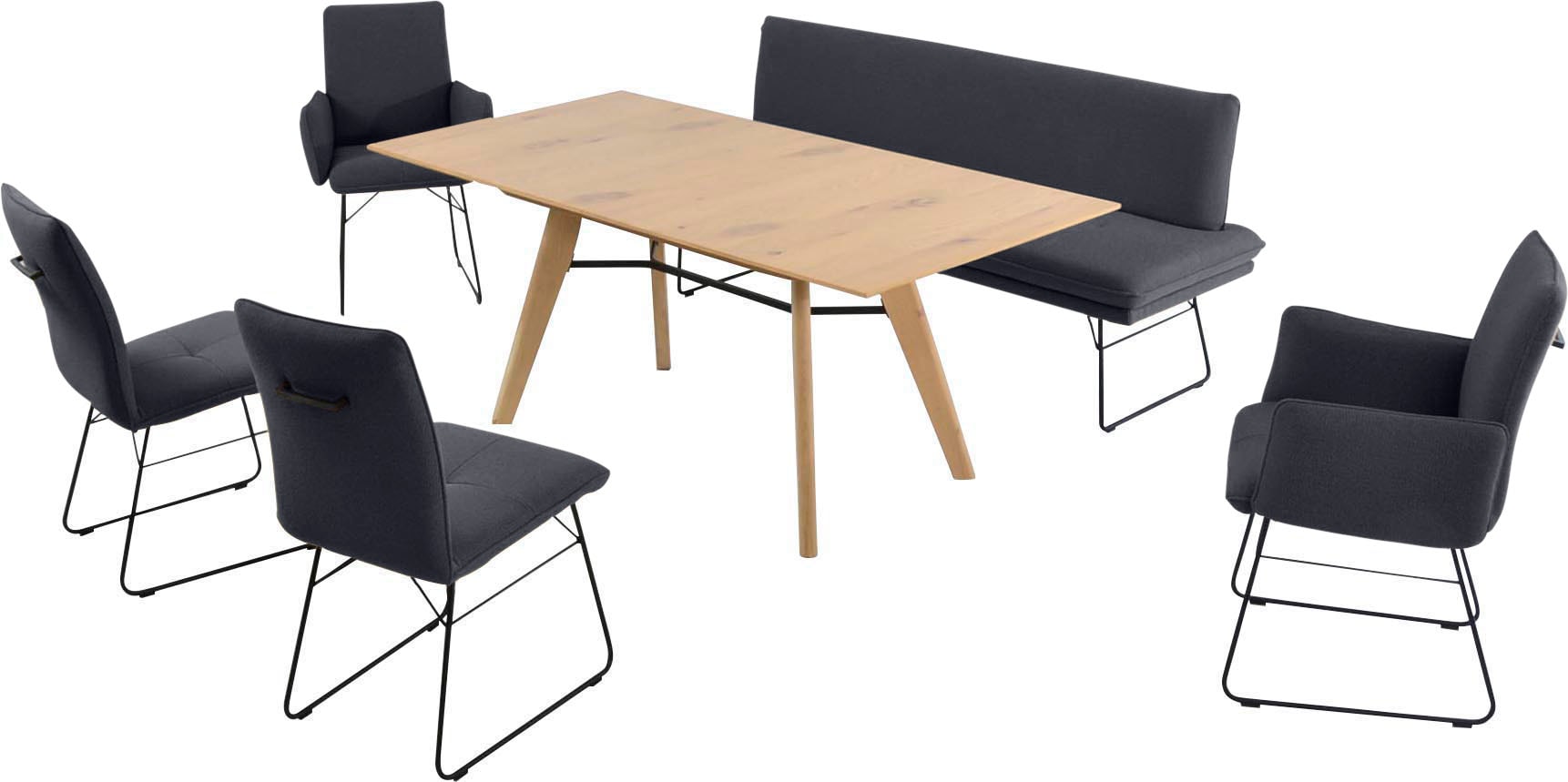 K+W Komfort & Wohnen Essgruppe "Giacomo IV" 6 Stk. tlg. Polsterbank in 2 Gr günstig online kaufen