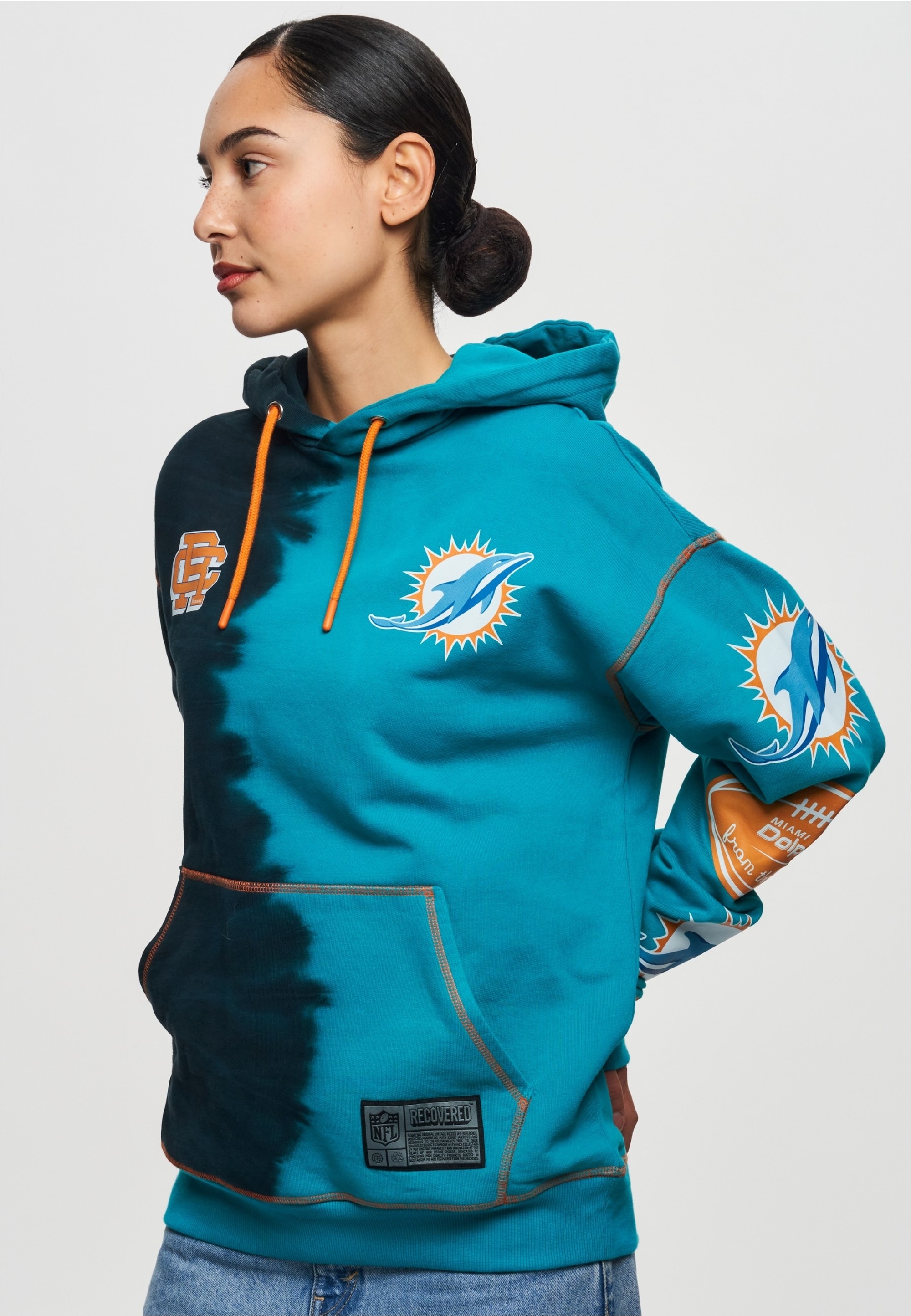 Recovered Kapuzensweatshirt »NFL Dolphins Ink Dye Effect On«, im lockeren Schnitt