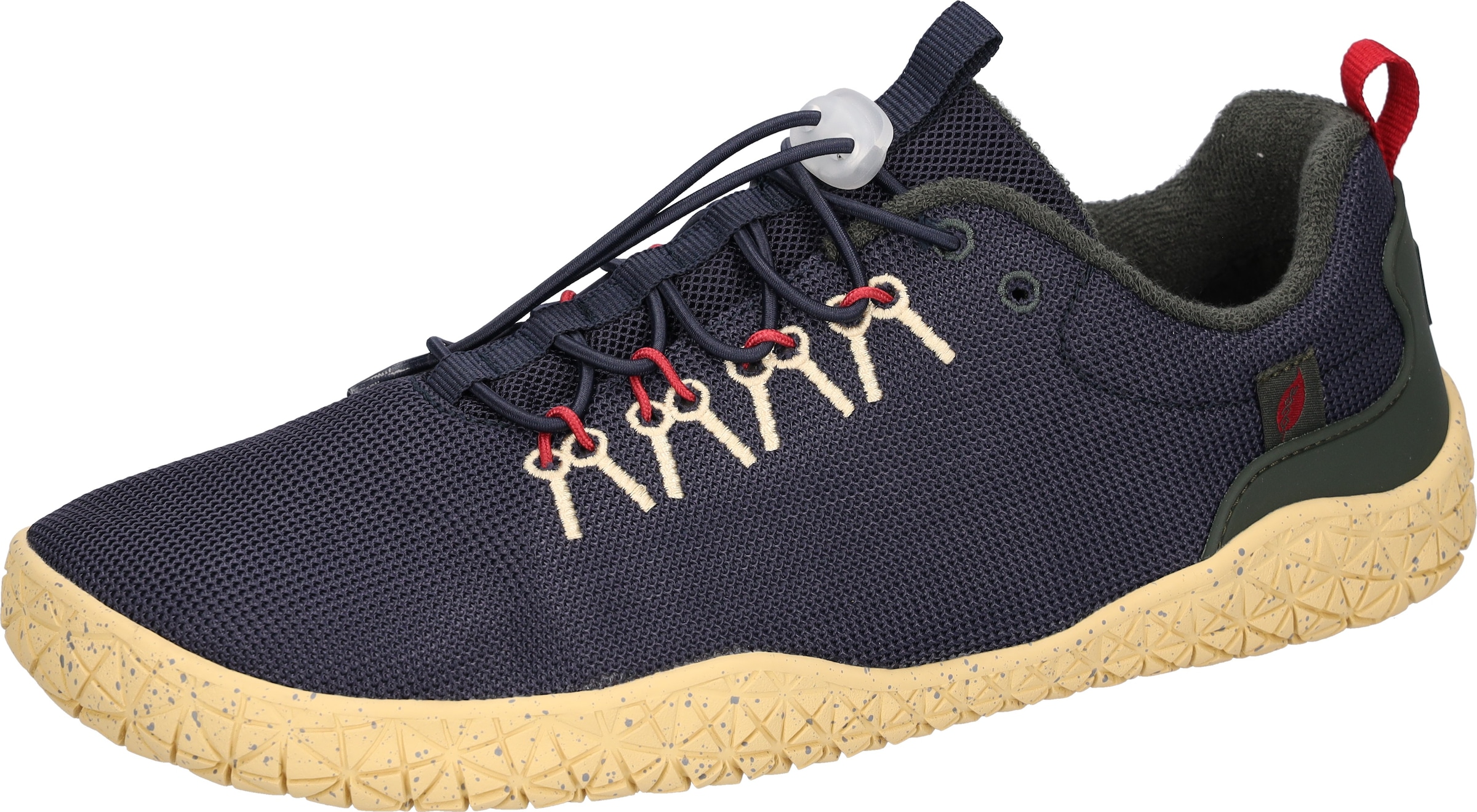 Barfußschuh WALDLÄUFER "H-BORIS", Gr. 12 (47), dunkelblau, dunkelgrün, Synthetik, Textil, unifarben mit Farbeinsatz, Schuhe Barfußschuh, Schlupfschuh, Sneaker, Sommerschuh in Komfortweite H (= sehr weit)