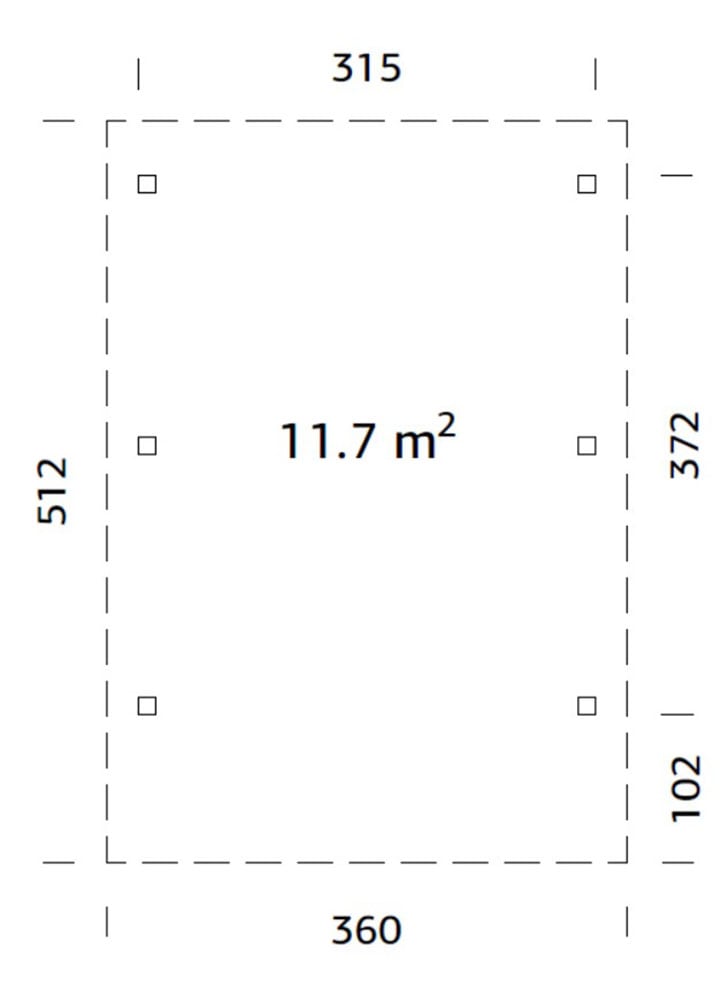 Palmako Einzelcarport »Karl« Massivholz 291 cm weiß/weiß