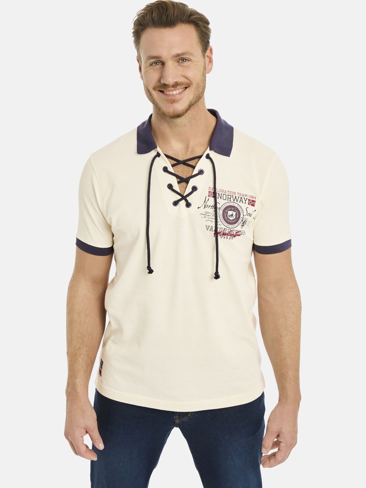 Poloshirt »Doppelpack Poloshirt ELJAR«, (2 tlg.), mit lässigen Saumschlitzen