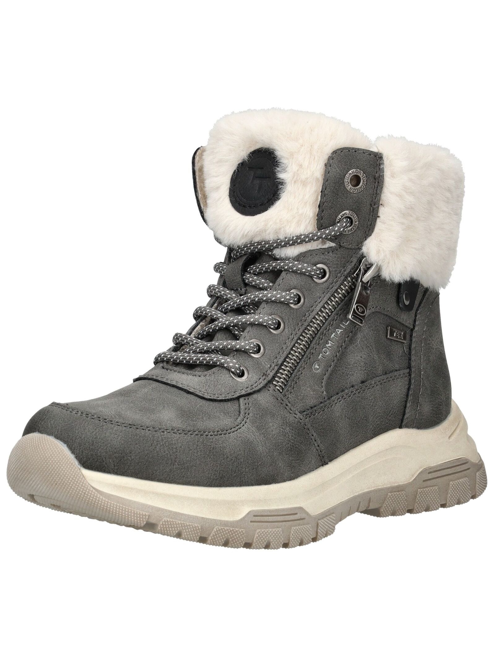 TOM TAILOR Schnürstiefelette "Tom Tailor Stiefelette Lederimitat/Textil" günstig online kaufen