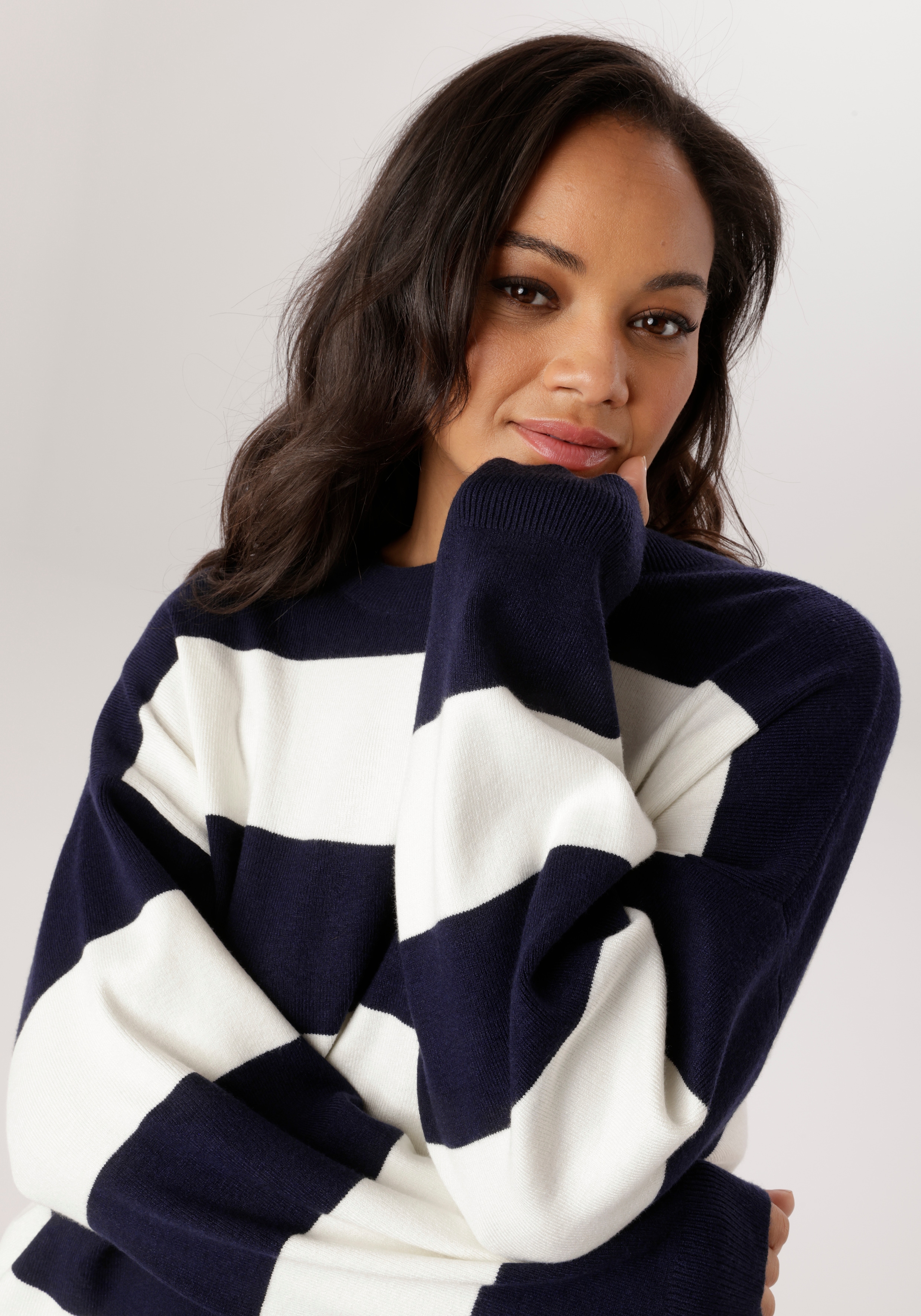 Thumbnail - Aniston PLUS Strickpullover im Streifen-Dessin - NEUE KOLLEKTION