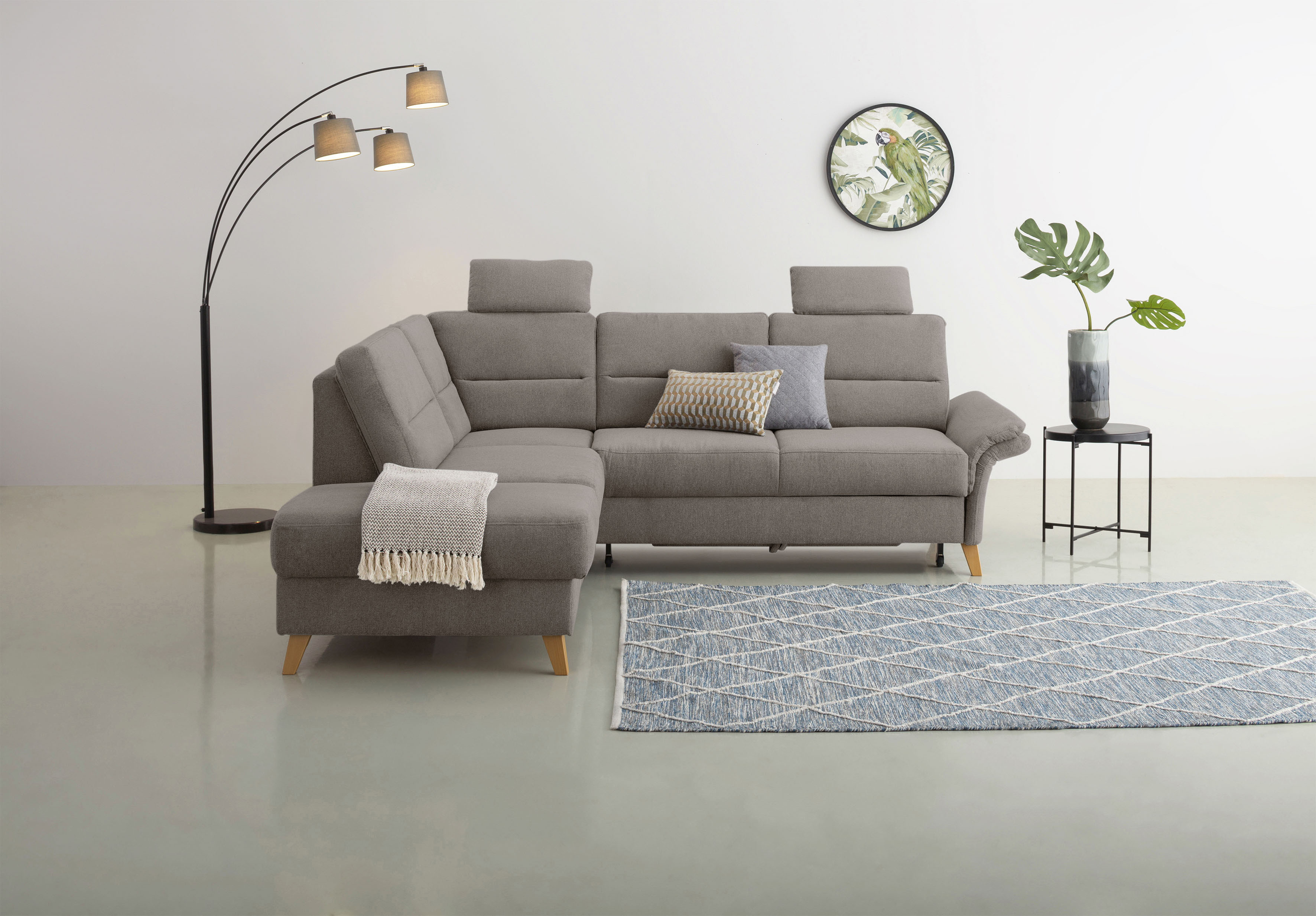 OTTO home Ecksofa "Westerland L-Form" Federkern-Polsterung, wahlweise mit Schlaffunktion, Bettkasten