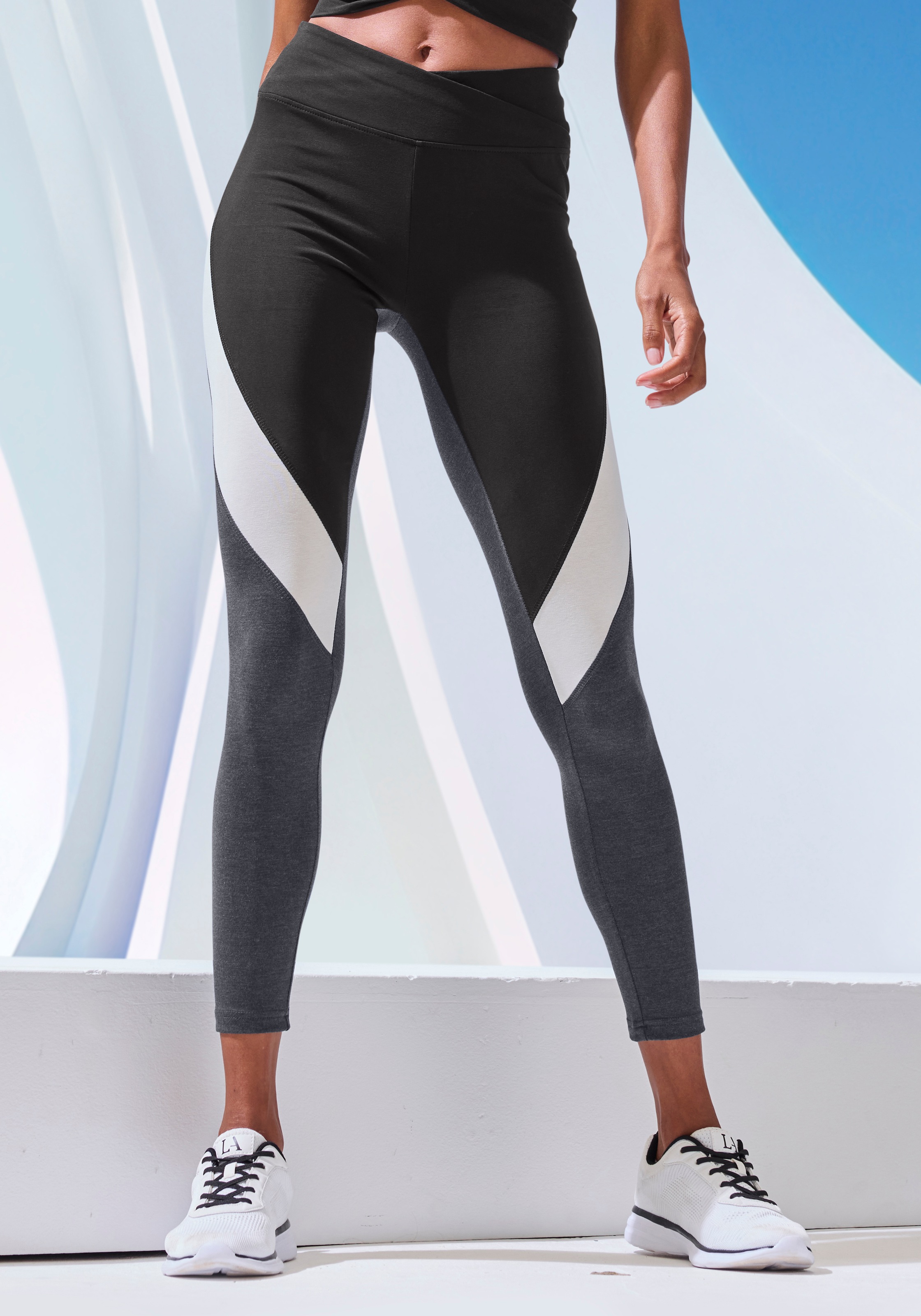 LASCANA ACTIVE Sporthose, Sportleggings in Colourblockingdesign