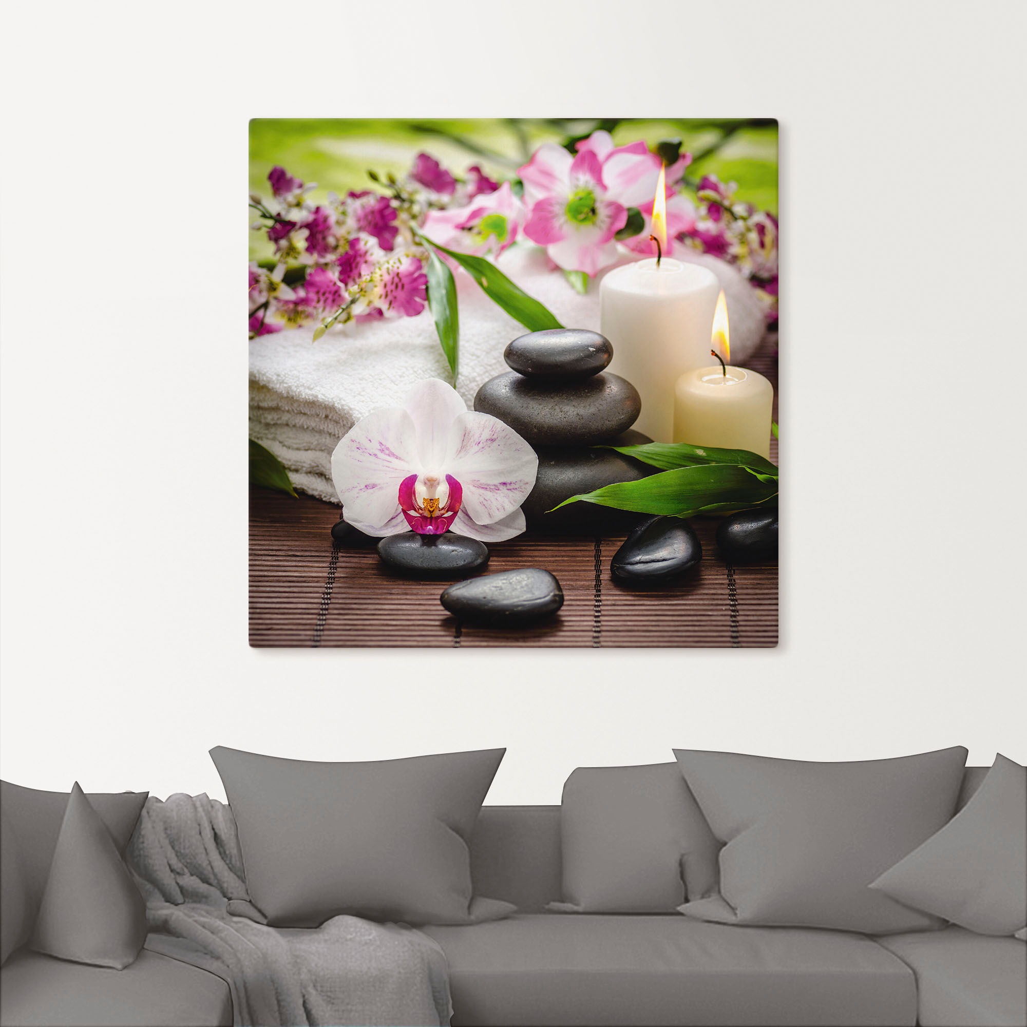 Artland Wandbild "Spa Orchideen Bambus Kerze" Zen Bilder 1 Stk. tlg. als Al günstig online kaufen