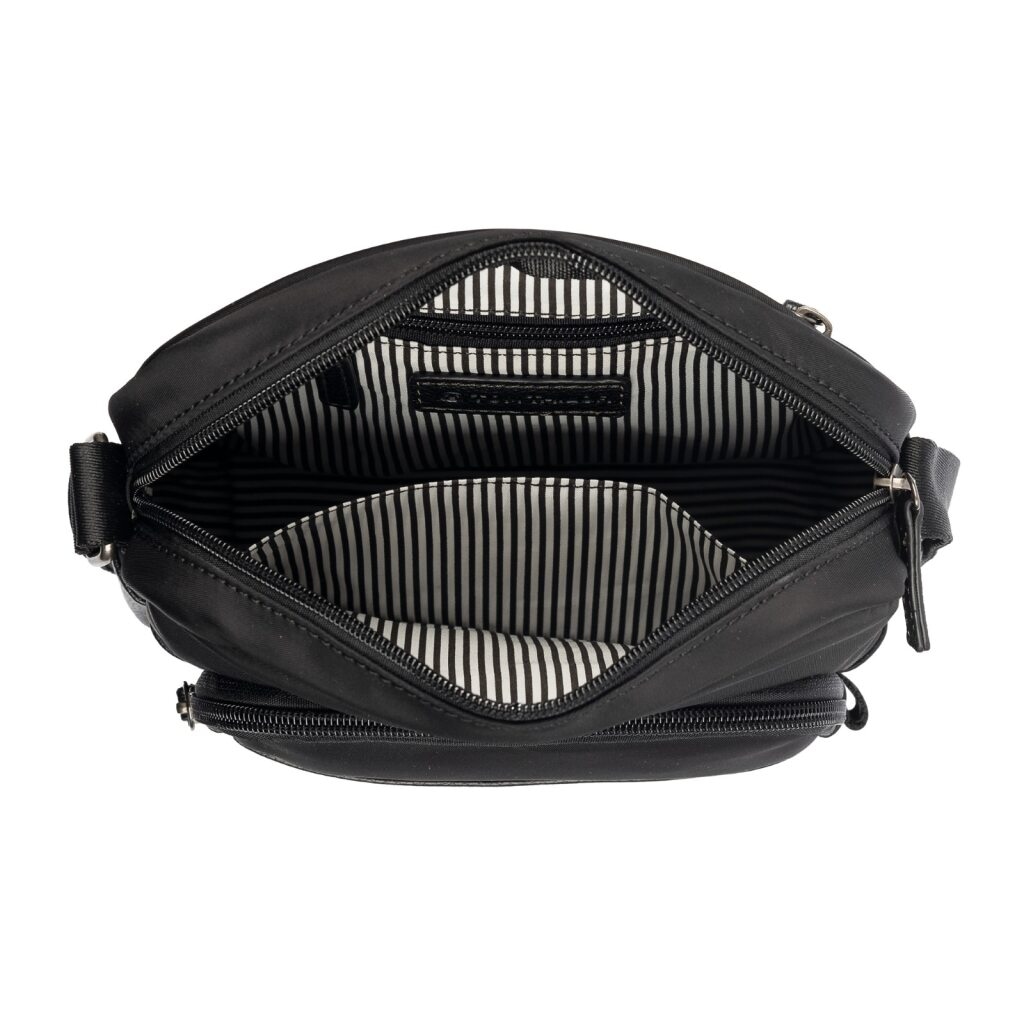 TOM TAILOR Umhängetasche »Viene« fein genarbtes Lederimitat trifft auf leichtes Nylon mit feinem Logo