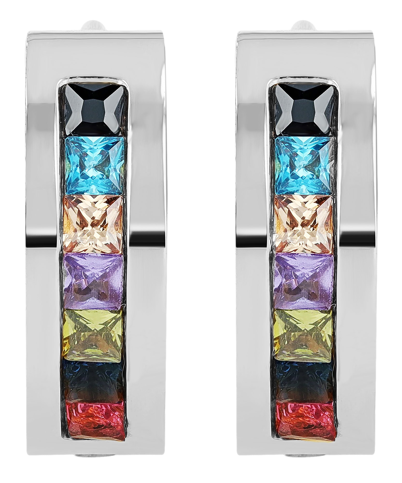 Adelia´s Klappcreolen "Ohrringe – Klappcreole aus Edelstahl mit Strass Steinchen" Ideal als Geschenk zum einfach so