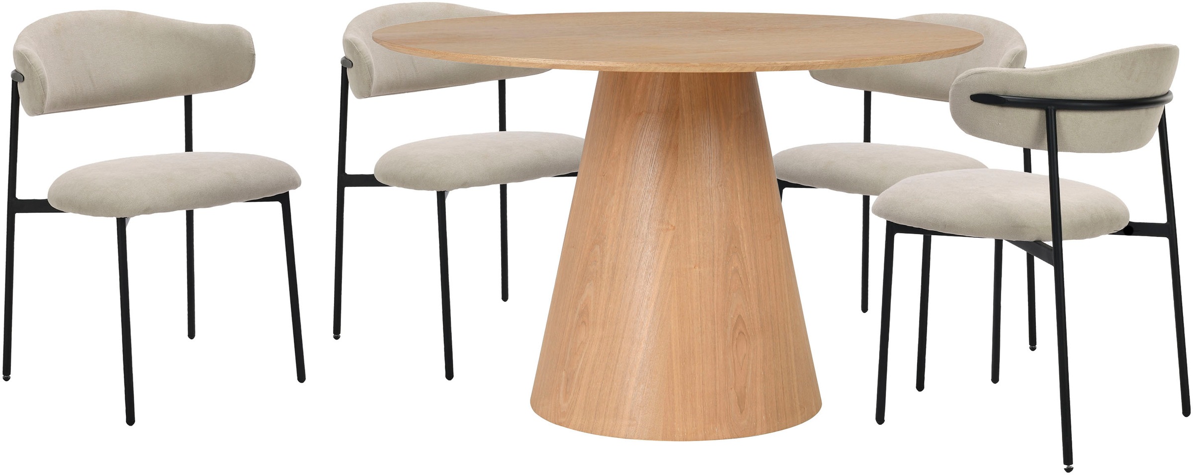 byLIVING Esstisch »Rond«, mit Echtholz-Furnier Eiche natur,rund, Durchmesser 120 cm