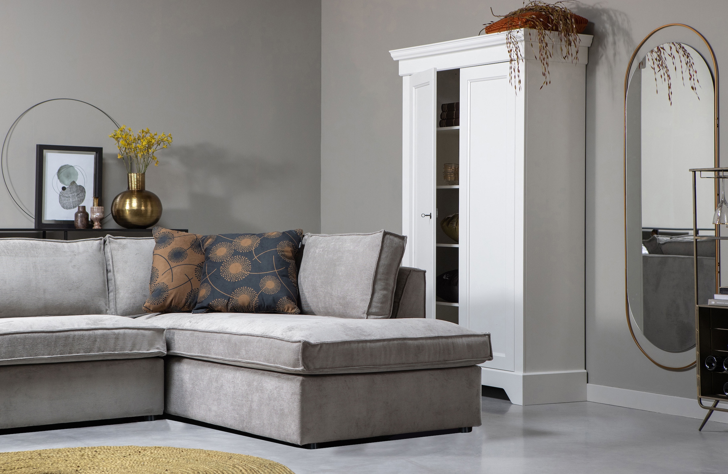 WOOOD Ecksofa »Thomas«, frei im Raum stellbar, Stellmaße H 92 cm x B 283 cm, L-Form