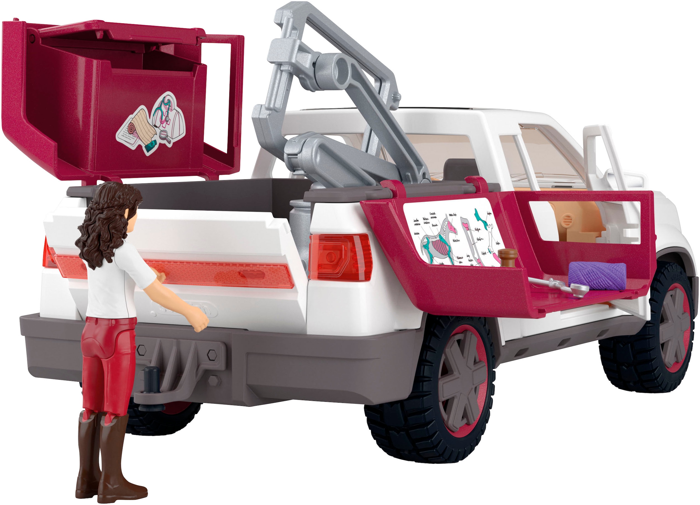Schleich® Spielzeug-Auto »HORSE CLUB, Mobile Tierärztin mit Anhänger (42704)«, Made in Europe