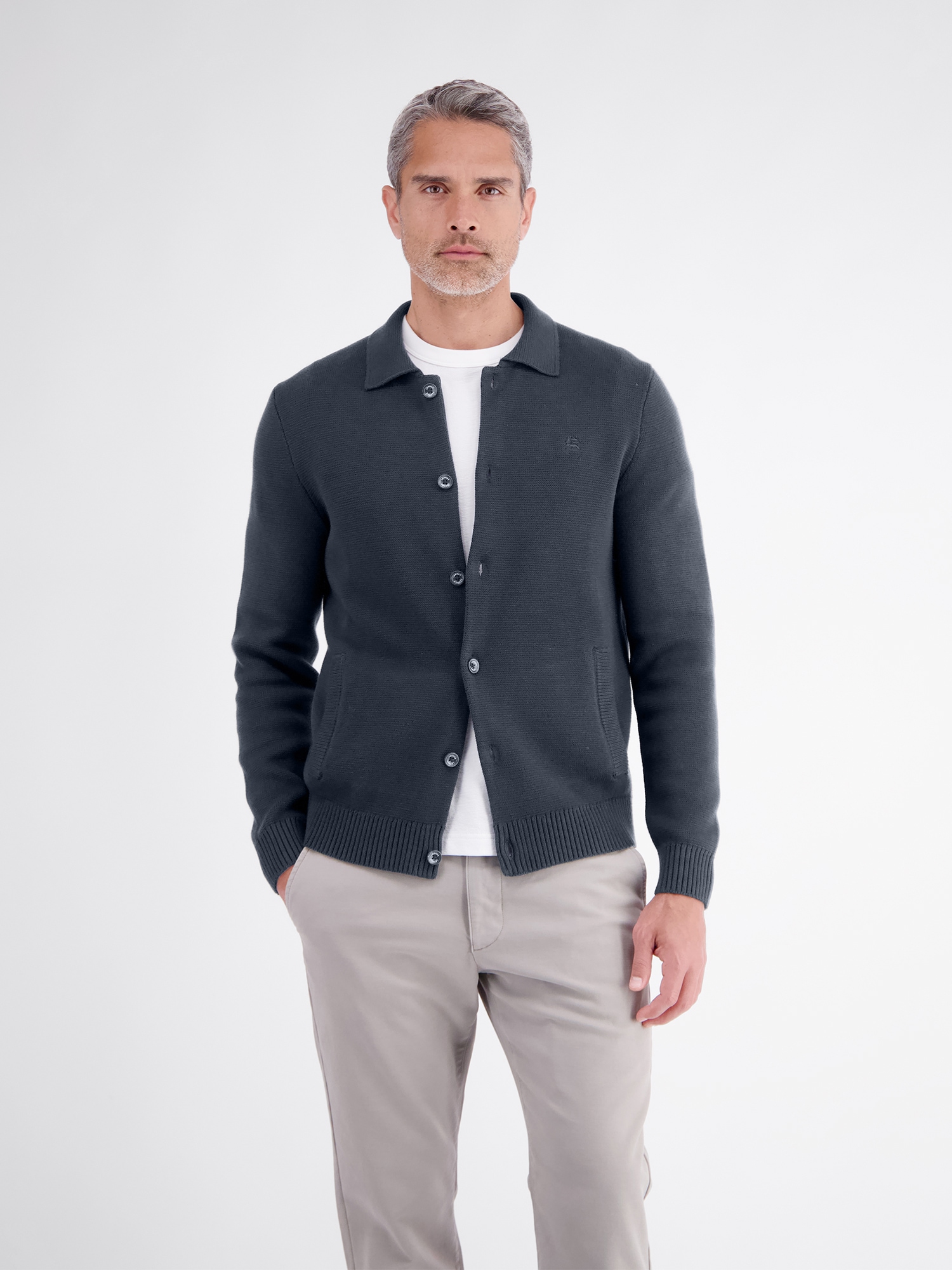 LERROS Strickjacke »Feingerippte Strickjacke im Milano-Stil aus reiner Baumwolle«