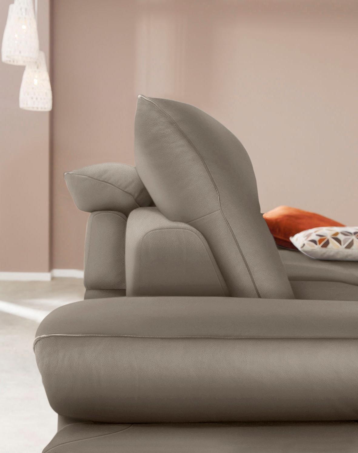 W.SCHILLIG Ecksofa »enjoy&MORE, Designsofa, elegant und bequem, L-Form«, Sitztiefenverstellung, Füße schwarz pulverbeschichtet, Breite 294 cm