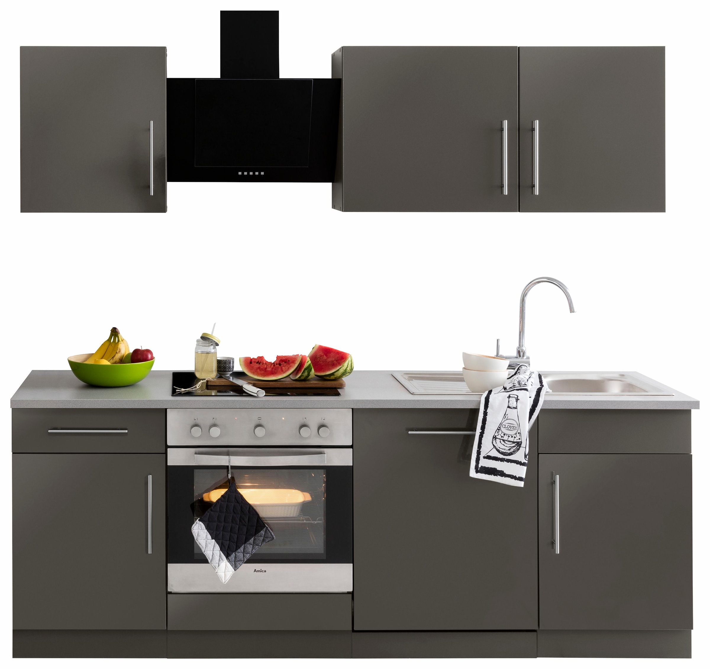 wiho Küchen Küchenzeile "Cali, TOPSELLER" mit E-Geräten, Breite 220 cm mit günstig online kaufen