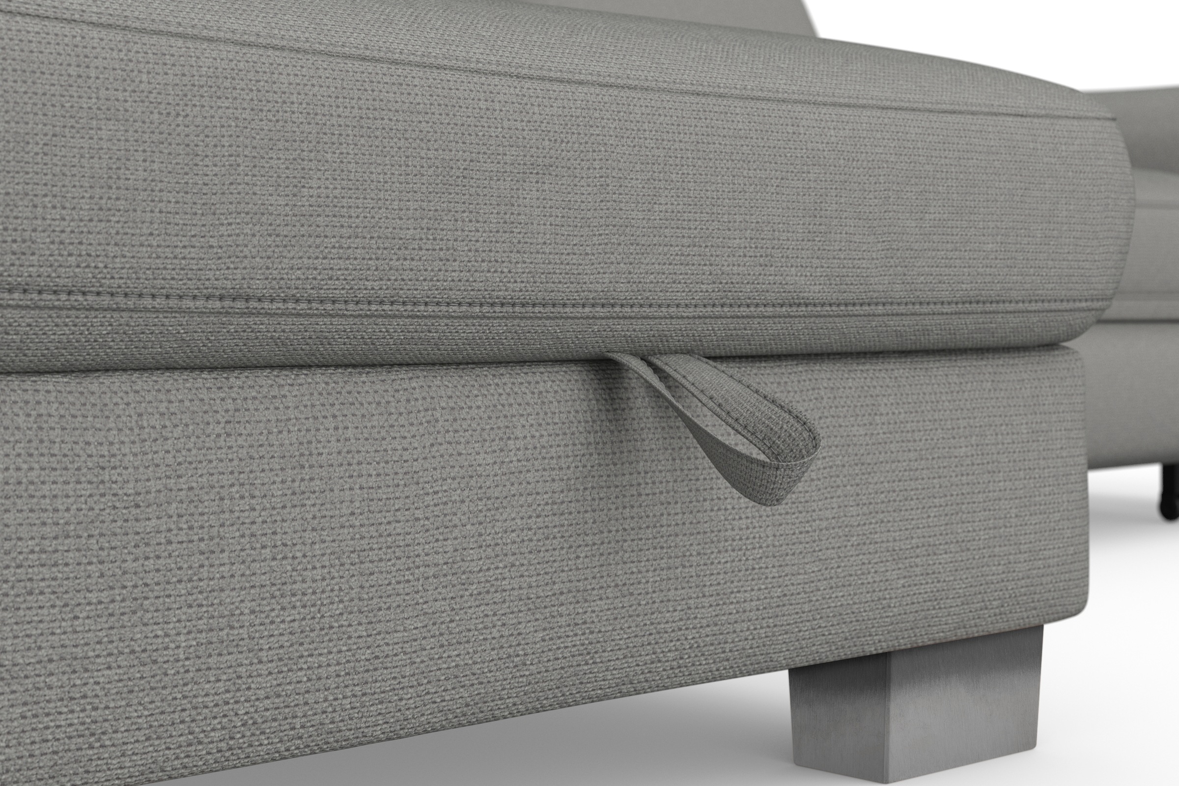 sit&more Ecksofa »Dundee L-Form«, mit Federkern und Edelstahlfüßen, wahlweise mit Kopfteilverstellung