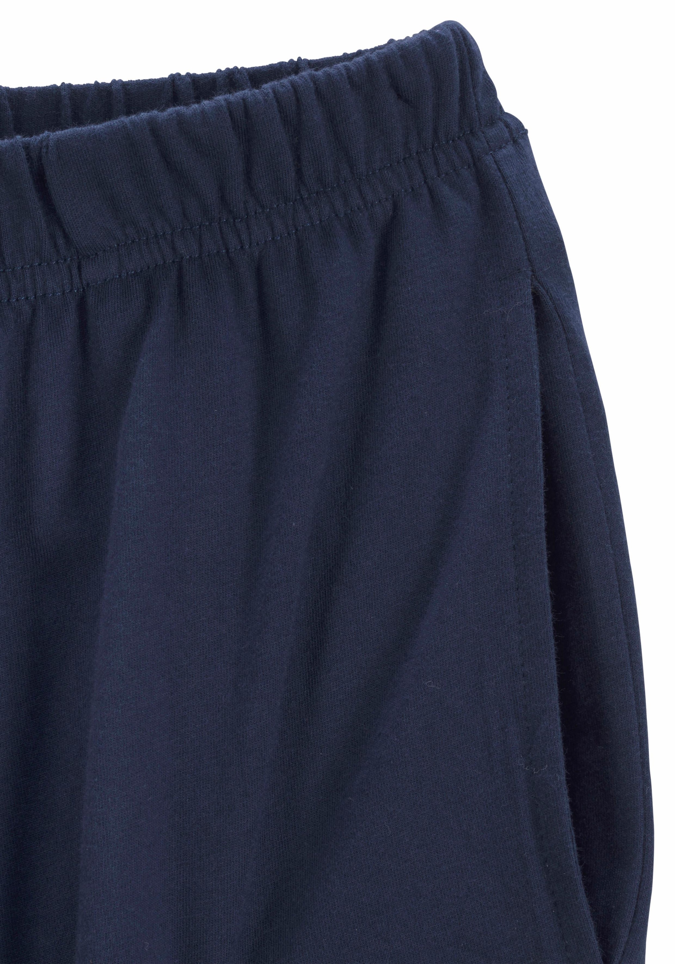 le jogger® Pyjama, (2 tlg., 1 Stück), Schlafanzug mit gestreiftem Oberteil