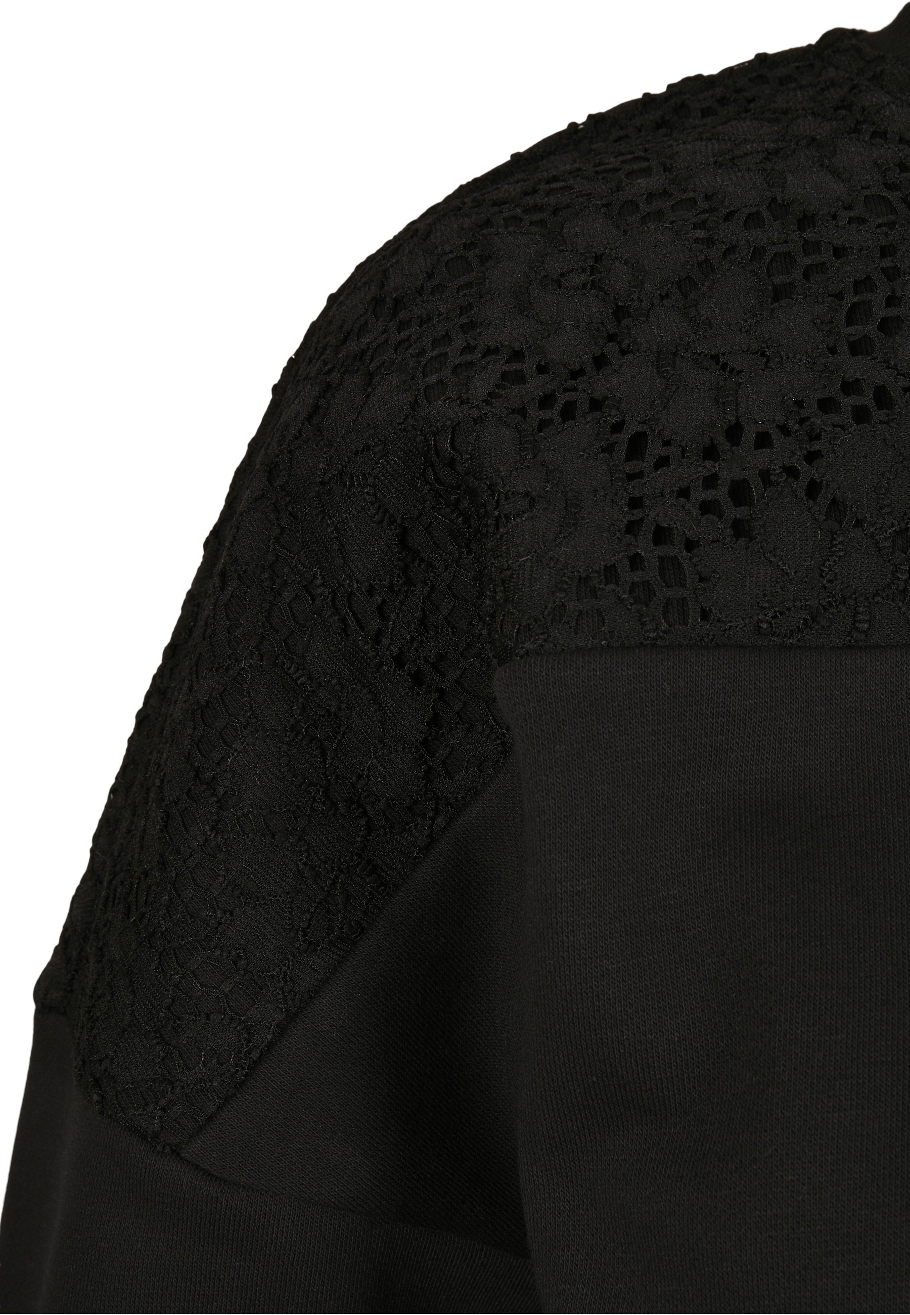 URBAN CLASSICS Sweater »Urban Classics Damen Ladies Short Oversized Lace Inset Crew«, 1 Stk.
