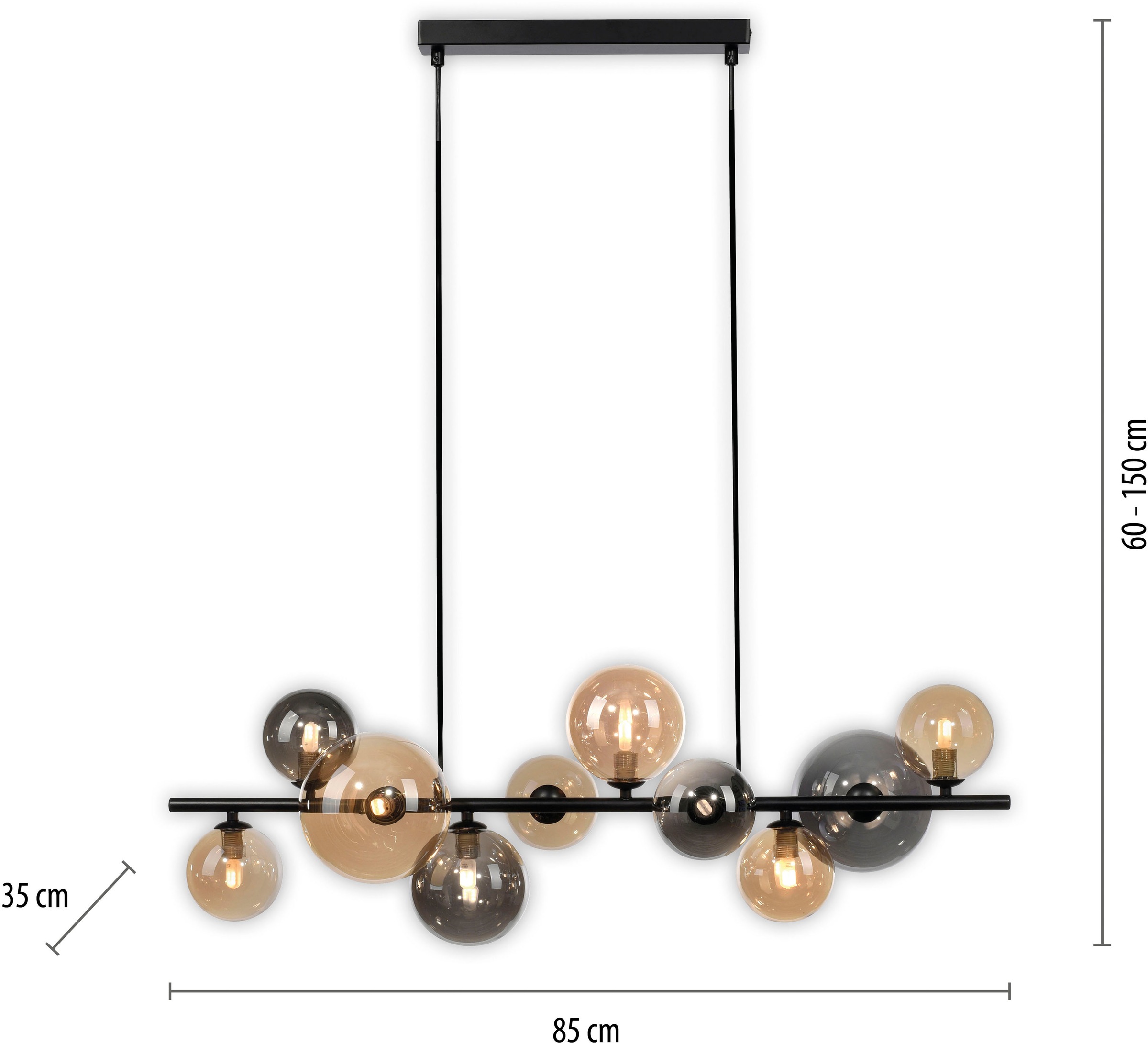 Paul Neuhaus Pendelleuchte »POPSICLE«, 10 flammig, Leuchtmittel G9 | LED wechselbar