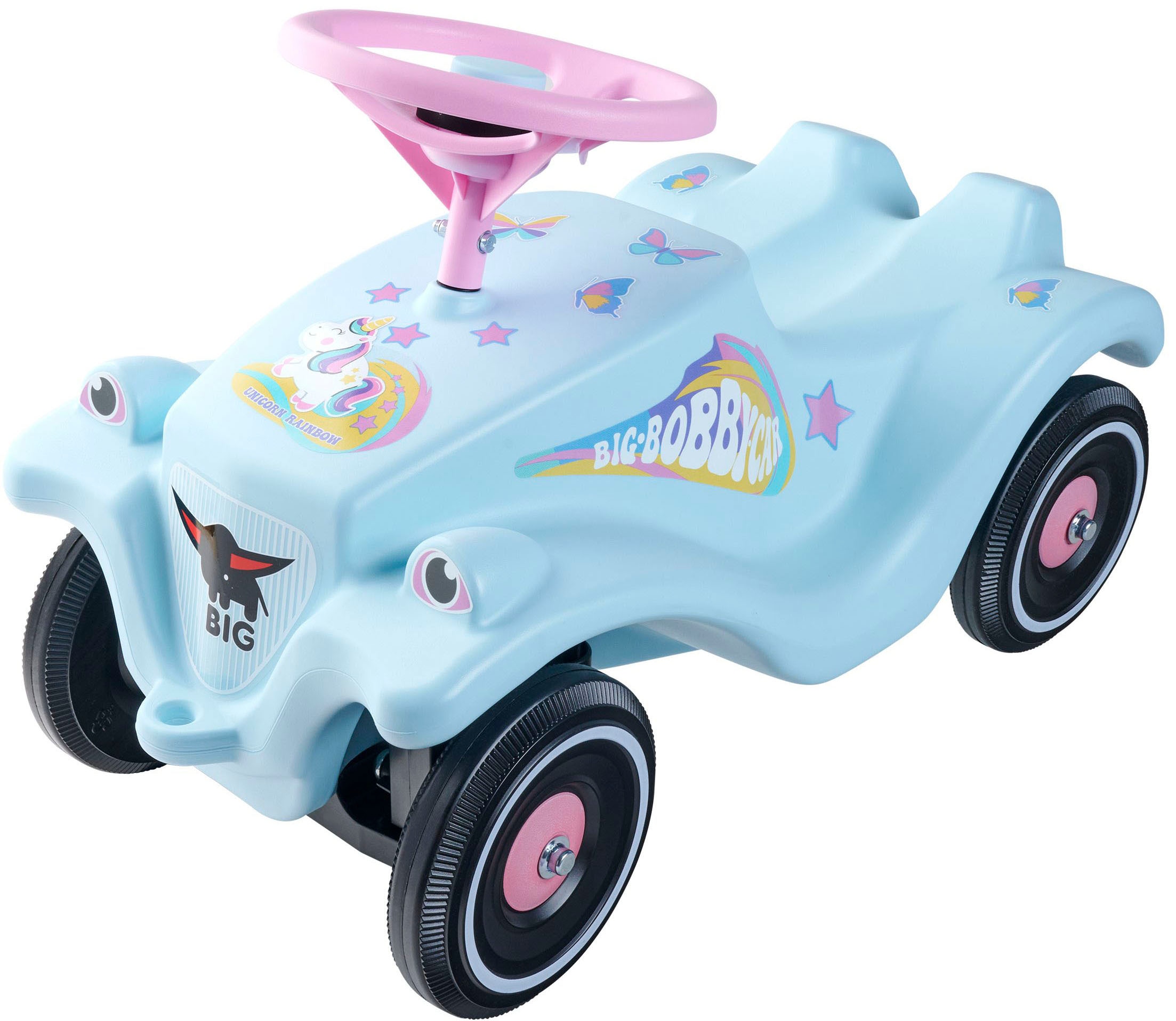 BIG Rutscherauto Kleinkind 3in1, Spielzeugwagen und Anhänger Bobby