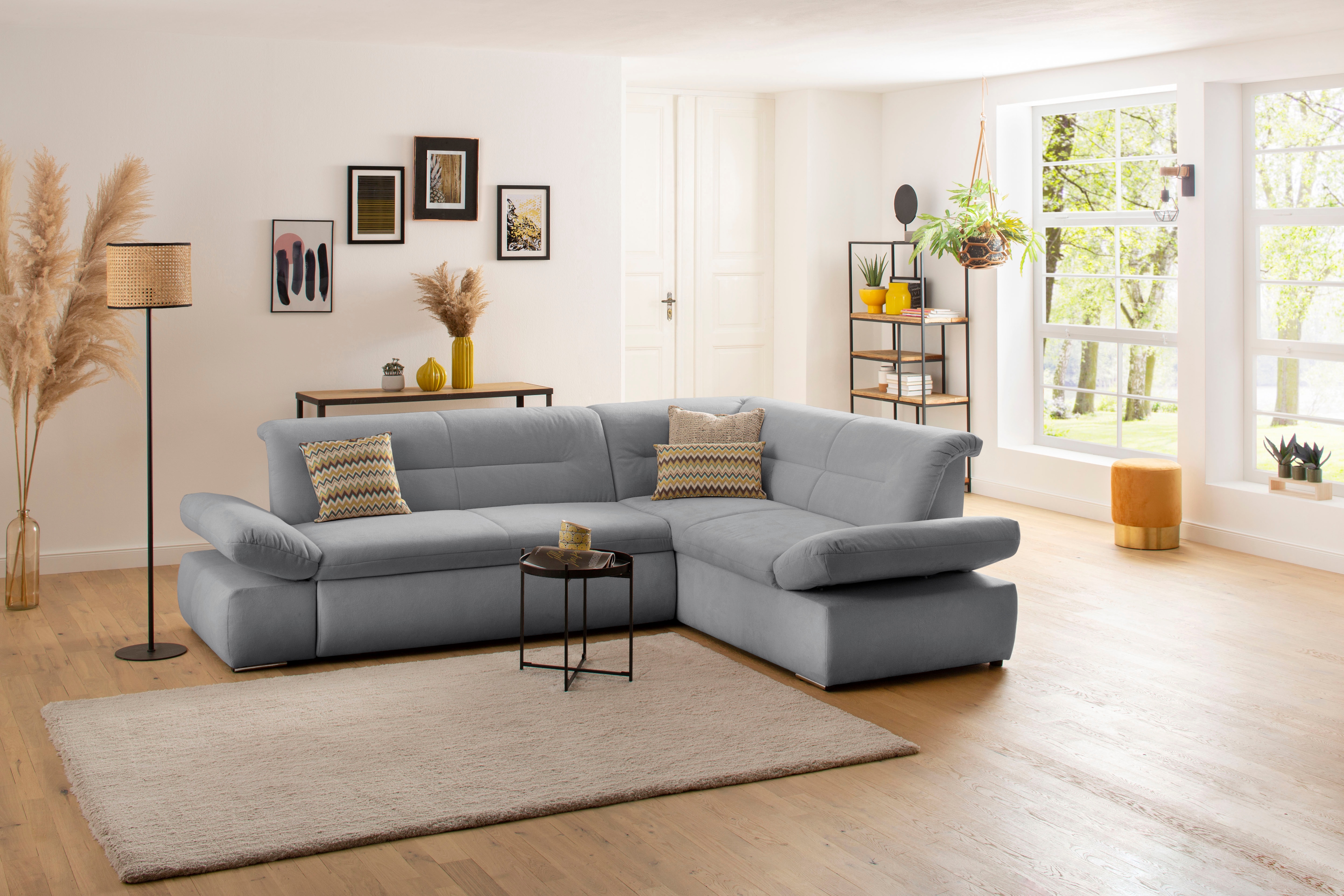 Home affaire Ecksofa "Avesa L-Form" Wahlweise mit Arm- und Bettfunktion, B/T/H: 275/211/80 cm