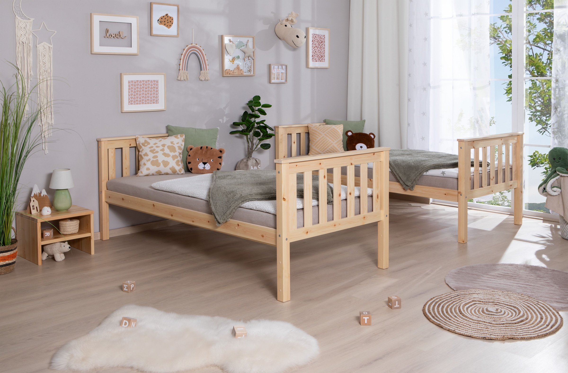 Ticaa Etagenbett »Sammy«, mit Rollrost, Kiefer