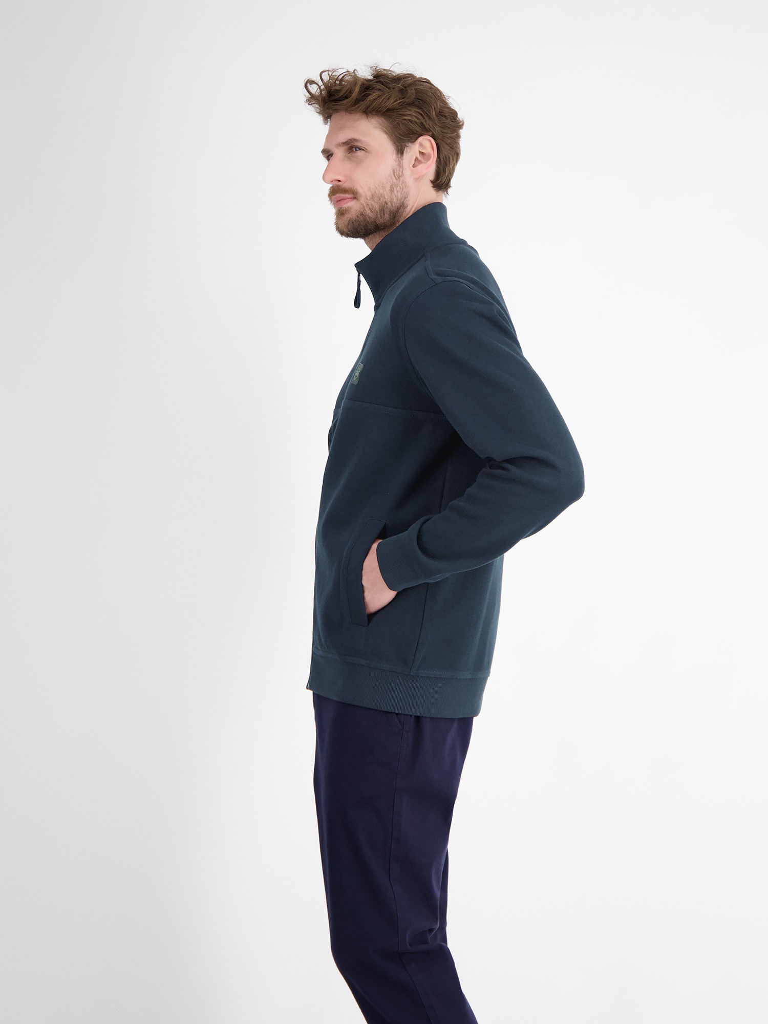 LERROS Sweatjacke »LERROS Sweatjacke, sportiv gerippt«