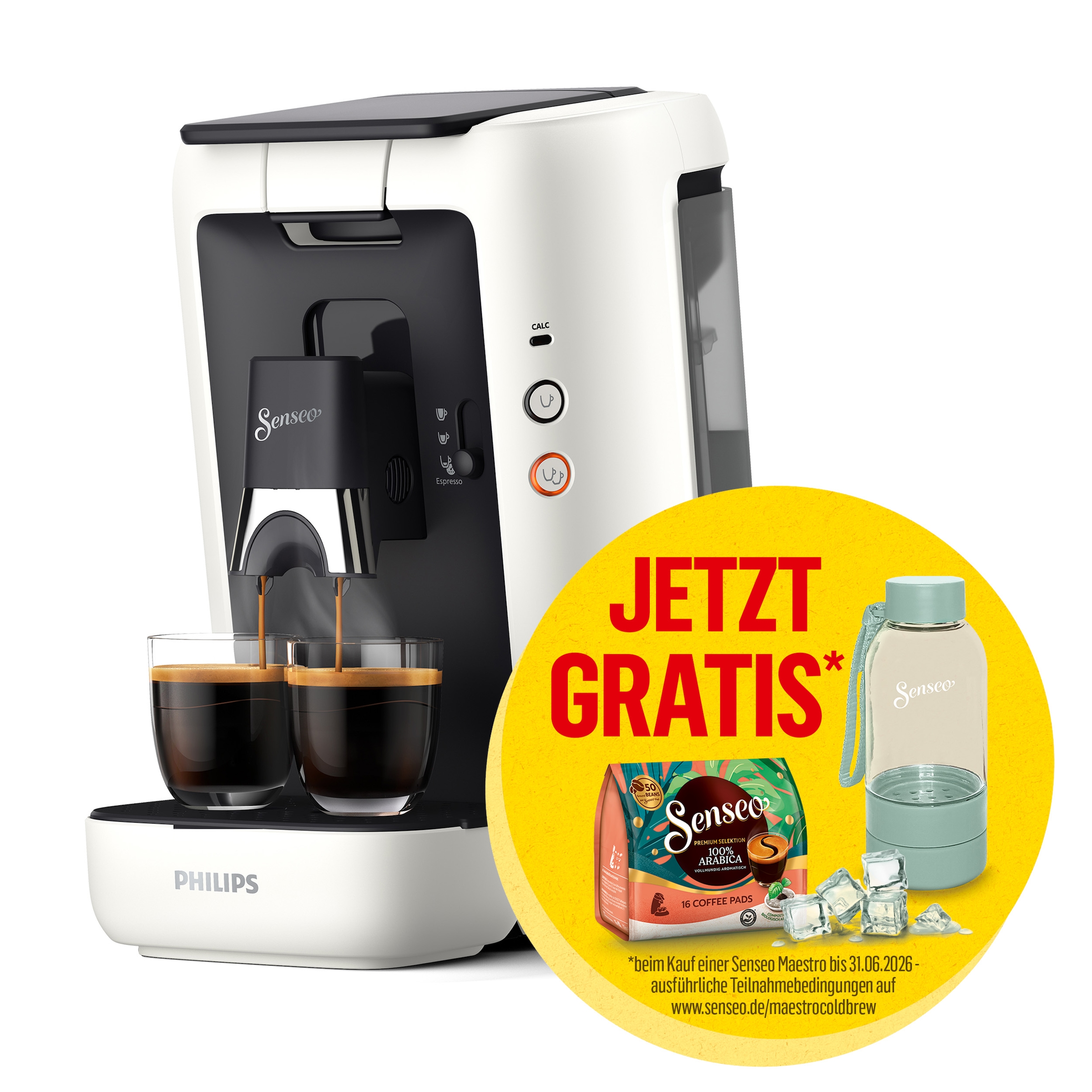 Philips Senseo Kaffeepadmaschine »Maestro CSA260/60, mit drei Kaffee-Einstellungen« aus 80% rec. Plastik, Memo-Funktion
