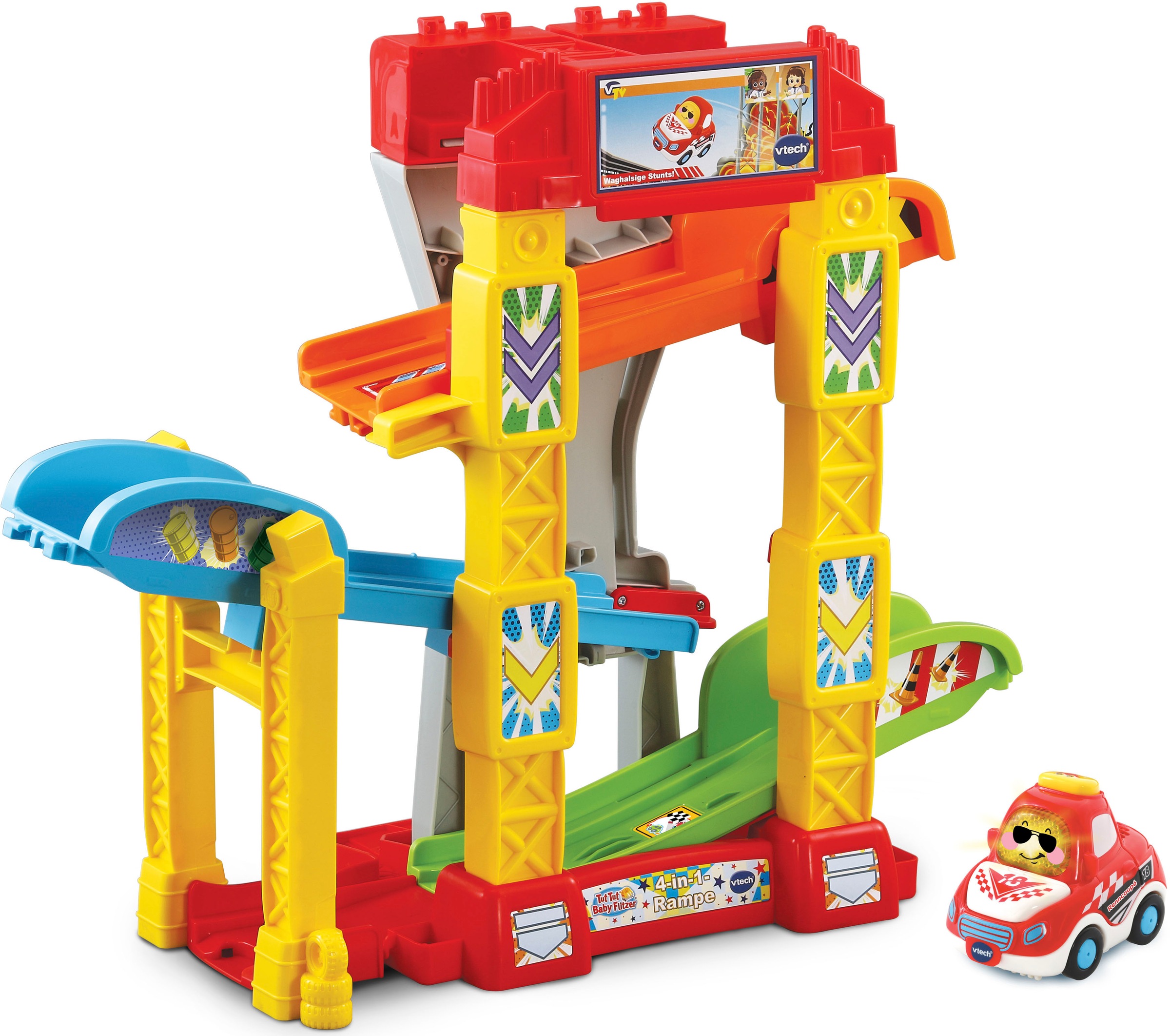 Vtech® Spiel-Parkhaus »Tut Tut Baby Flitzer, 4in1 -Rampe«, mit Sound; inkl. 1 Tut Tut Baby Flitzer