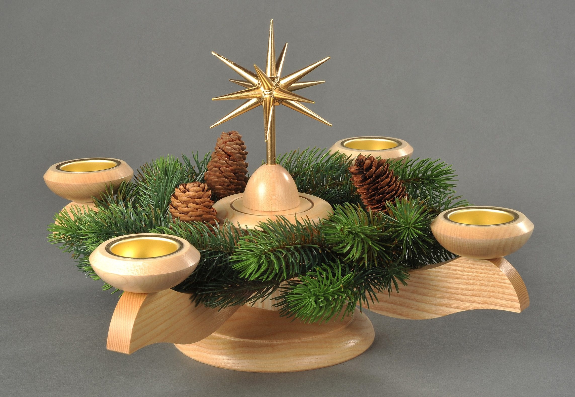 Albin Preissler Adventsleuchter »Weihnachtsstern, Weihnachtsdeko«, | natur, 29 Tannenkranz bestellen Ø inkl. cm, BAUR