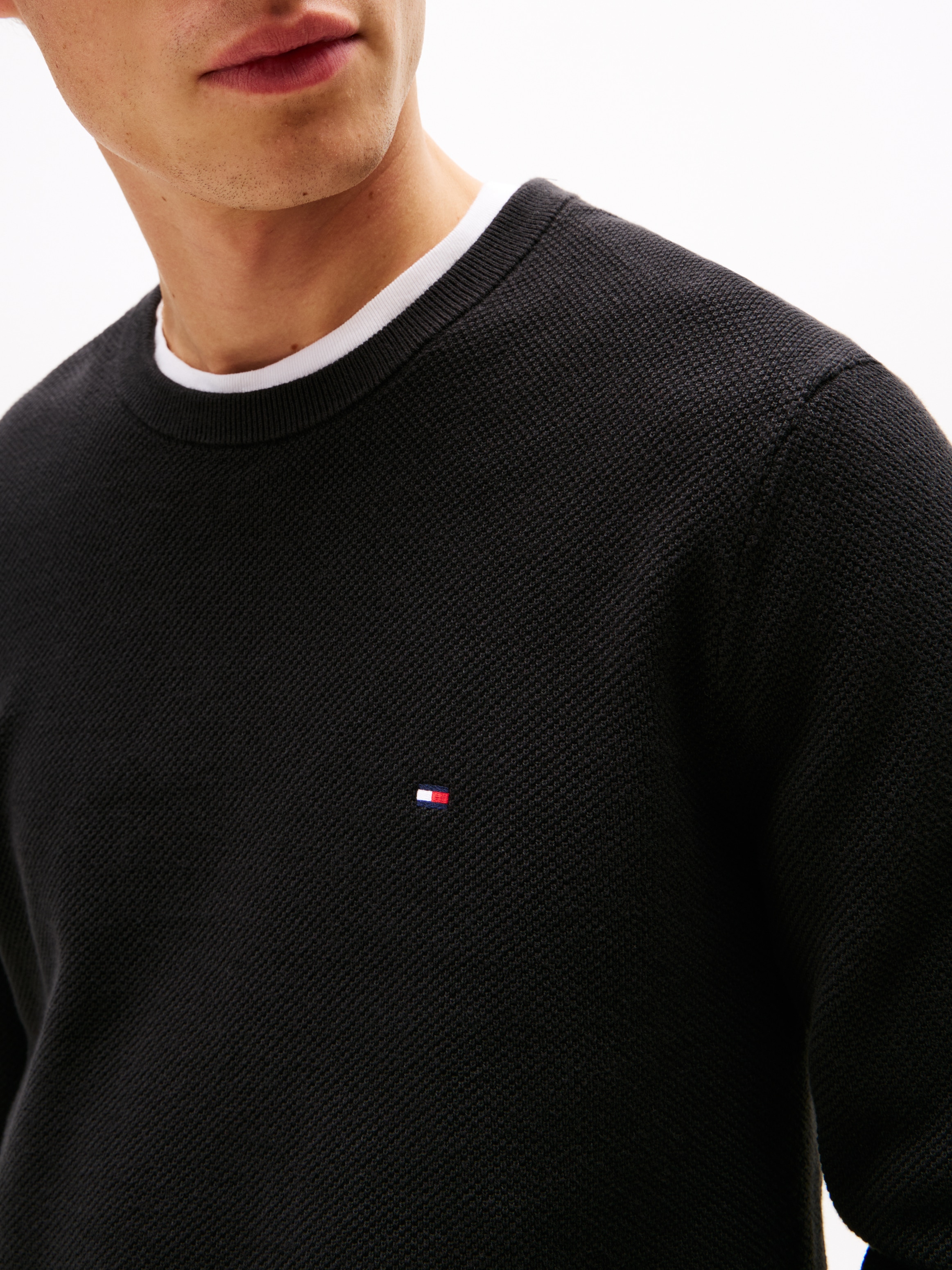 Tommy Hilfiger Rundhalspullover »ESSENTIAL STRUCTURE CREW NECK«, mit feiner Struktur
