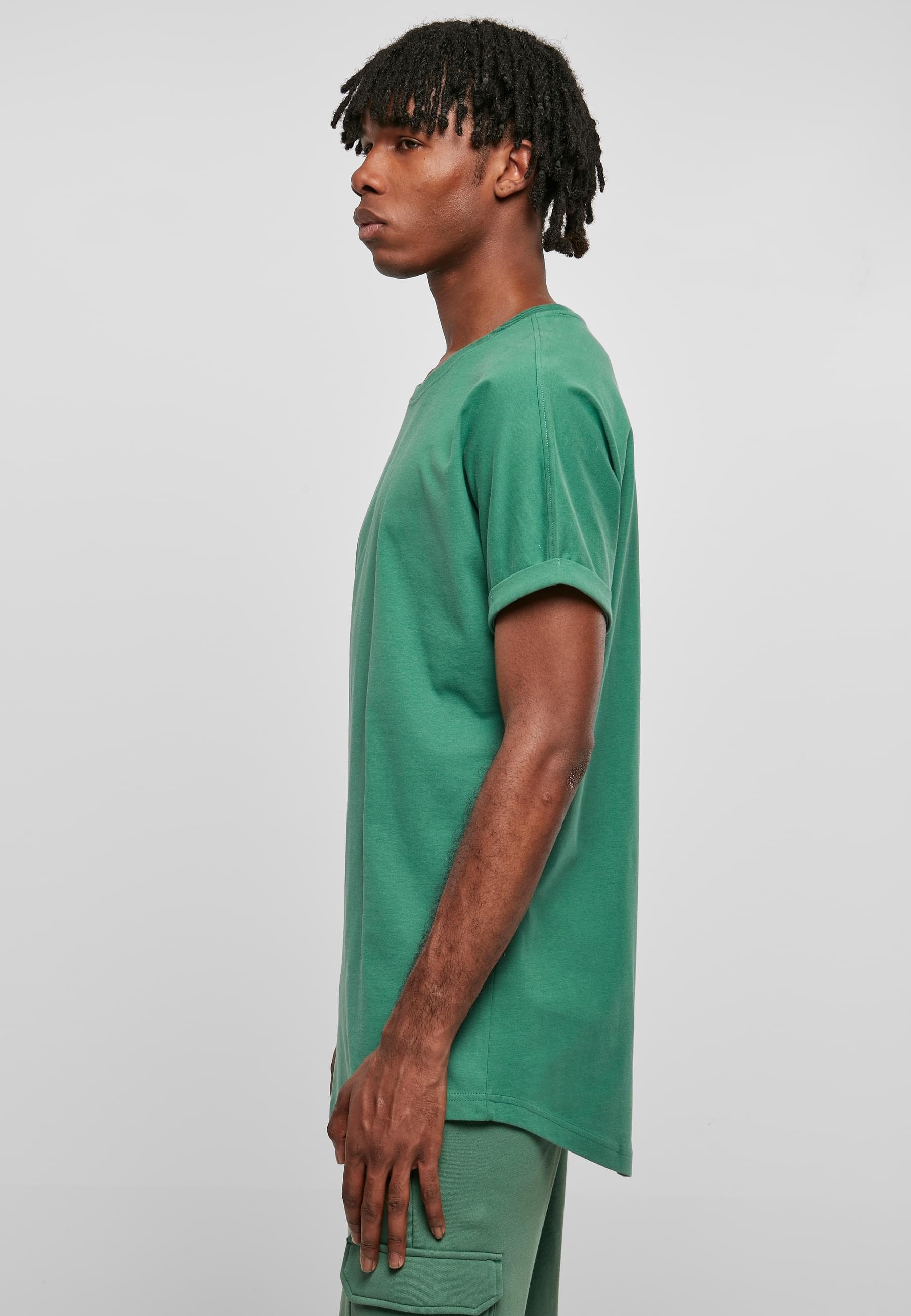URBAN CLASSICS T-Shirt »Urban Classics Herren Long Shaped Turnup Tee«, (1 tlg.)