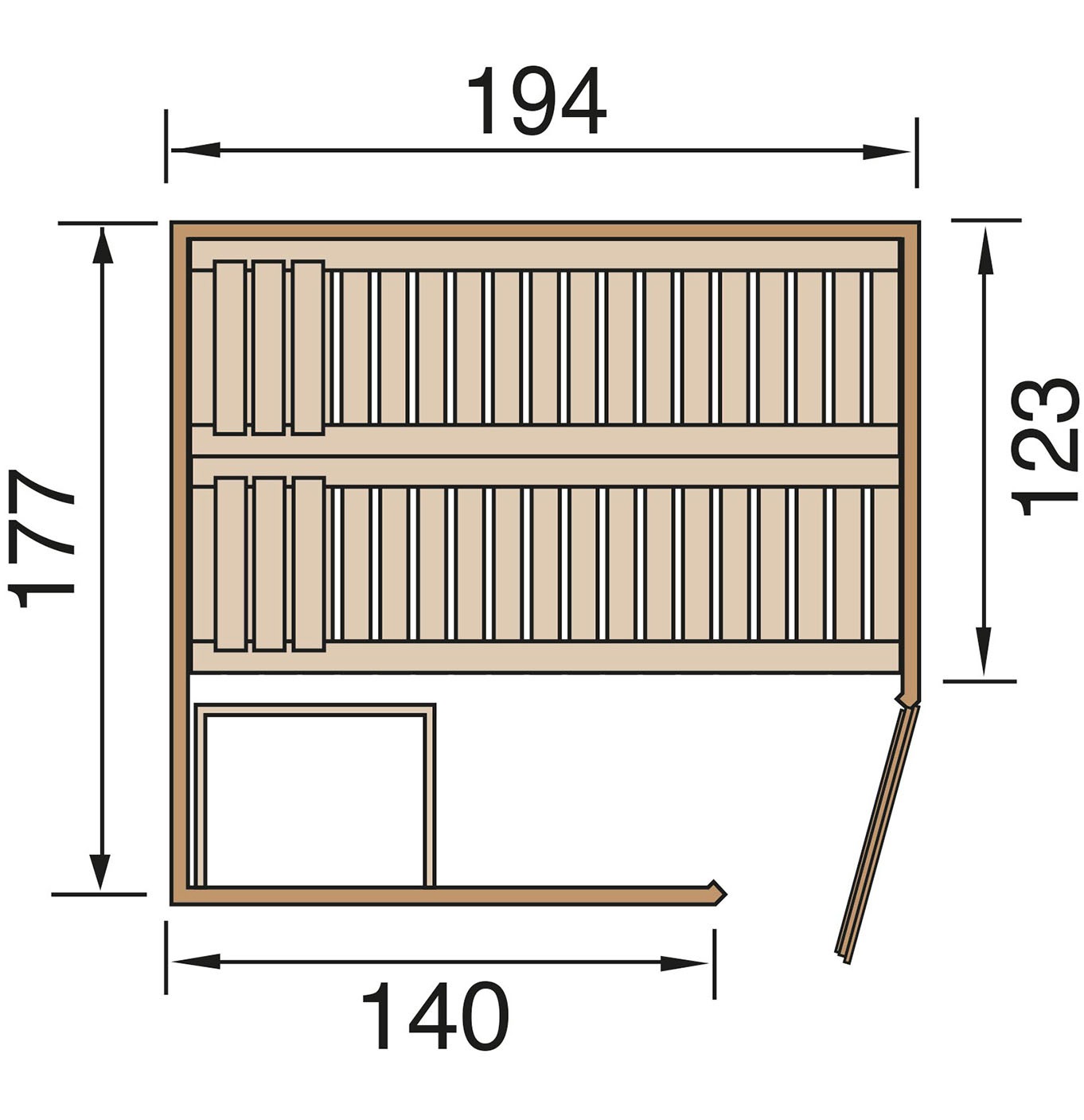 weka Sauna »Element-Ecksauna VARBERG 2«, vorgefertigte Elemente, isolierte Holztür