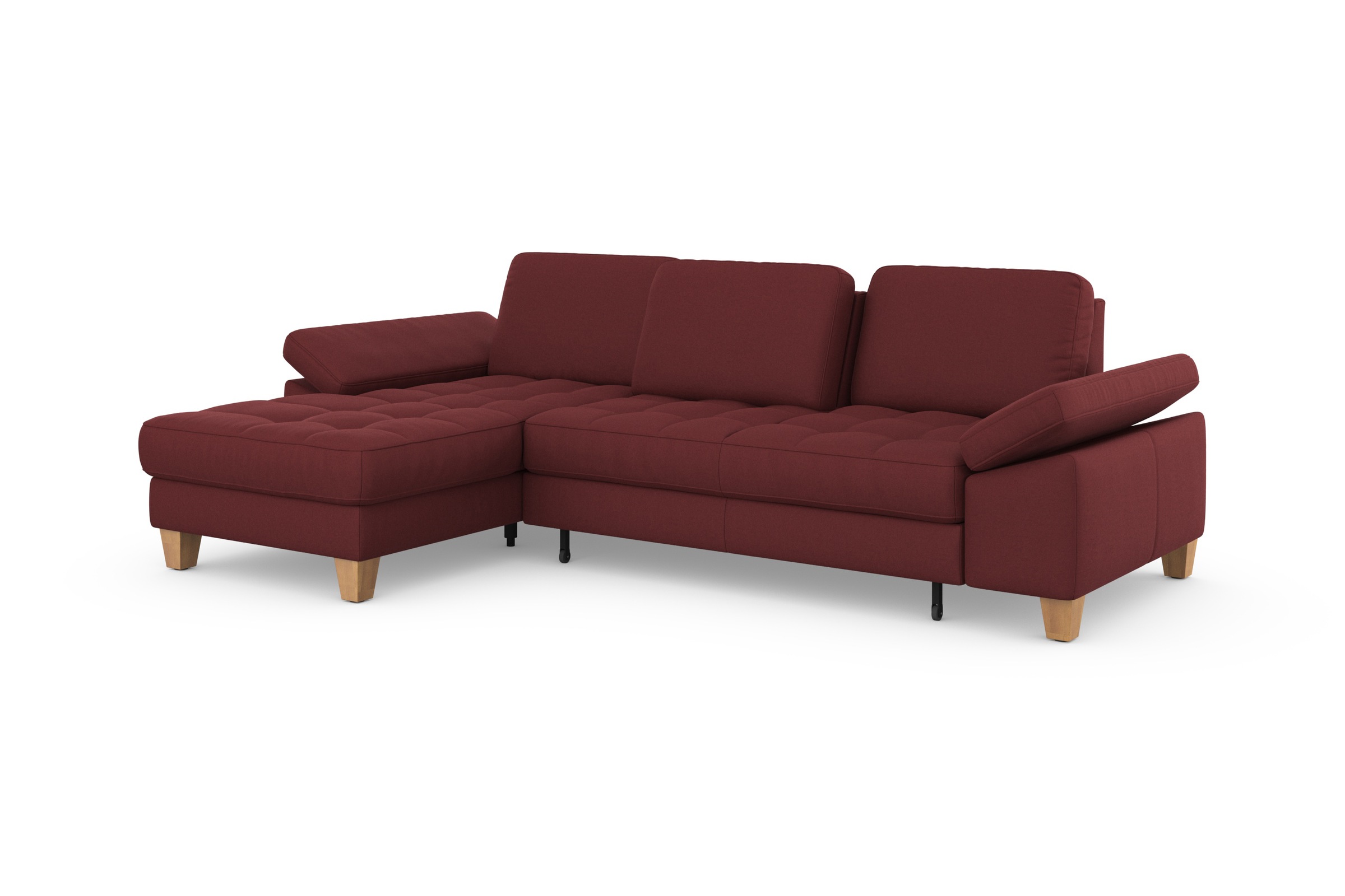 sit&more Ecksofa »Westham L-Form«, mit Recamiere, mit oder ohne Bettfunktion, Bettkasten, Füße Eiche