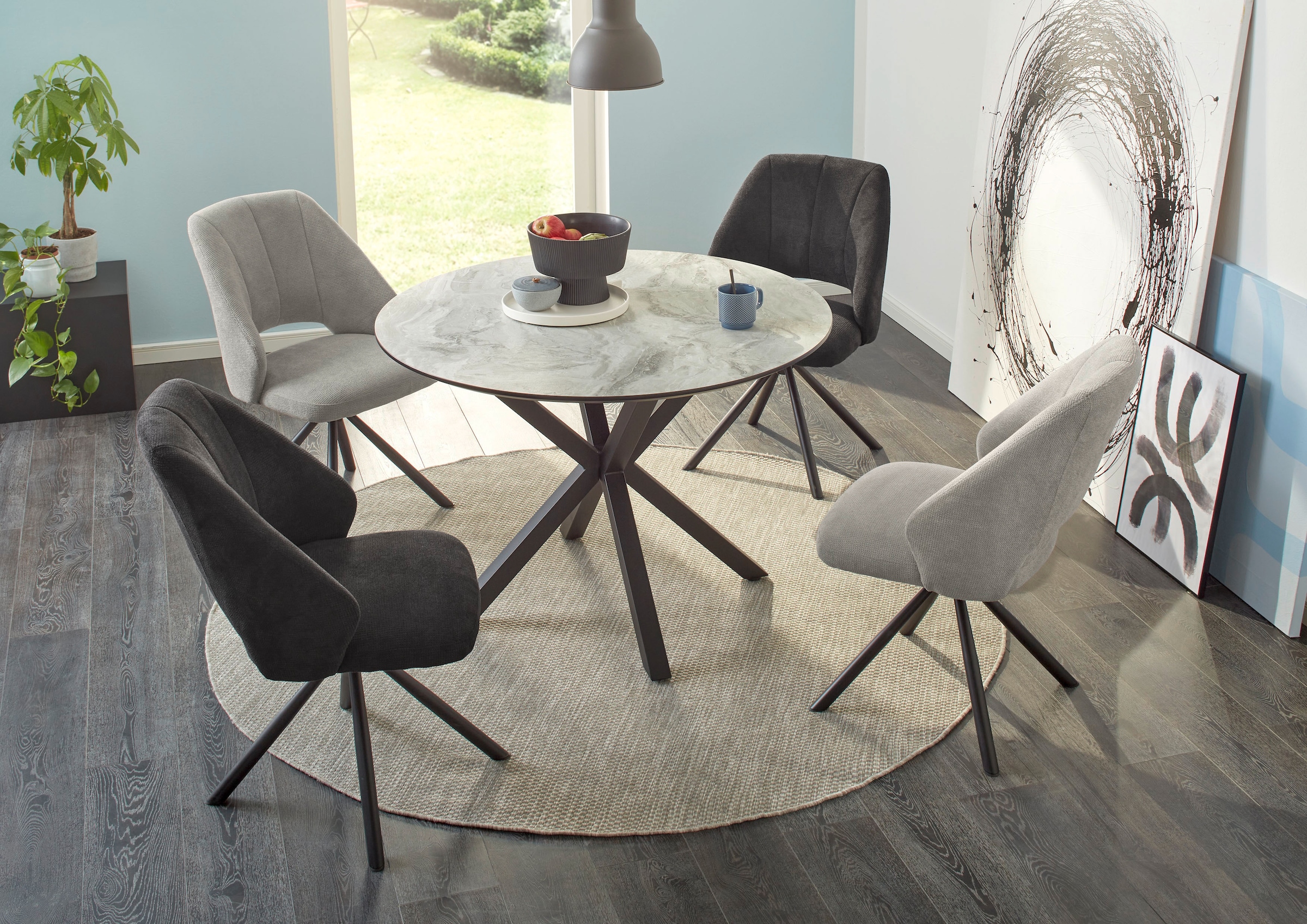 Jockenhöfer Gruppe Drehstuhl »Fabrizio« (Set) 2 Stk.4-Fuss-Stuhl, inklusive Drehfunktion (360°), Schalenoptik