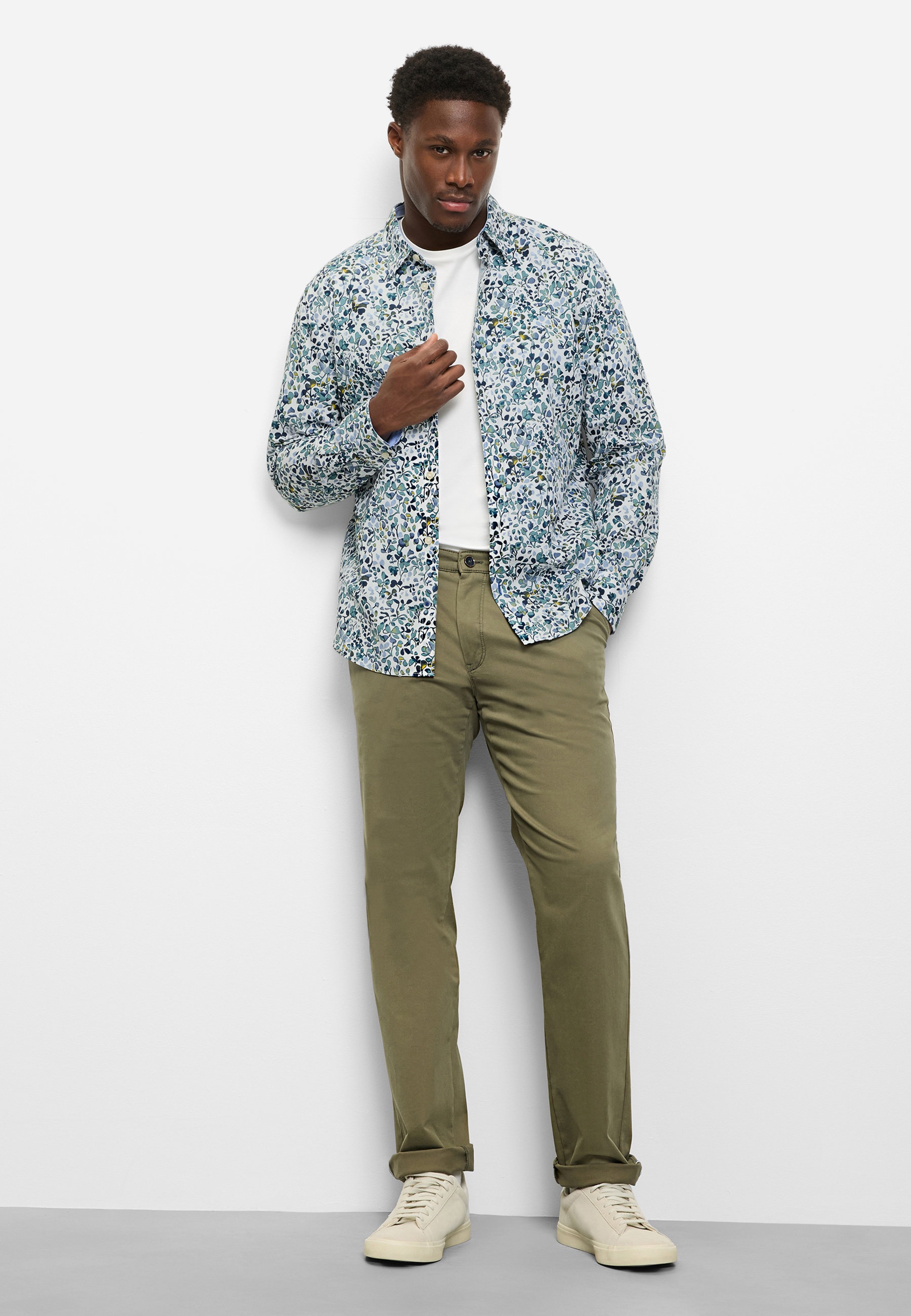 Chemise Manches Longues Homme OLYMP Rayé Blanc XXL 5