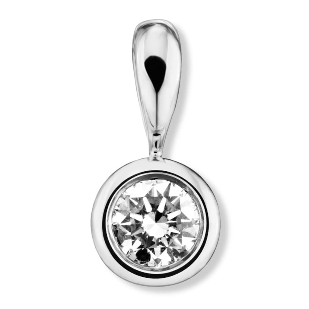 ONE ELEMENT Kettenanhänger »0.2 ct Diamant Brillant Zarge Anhänger aus 585 Weißgold«, Damen Gold Schmuck Zarge